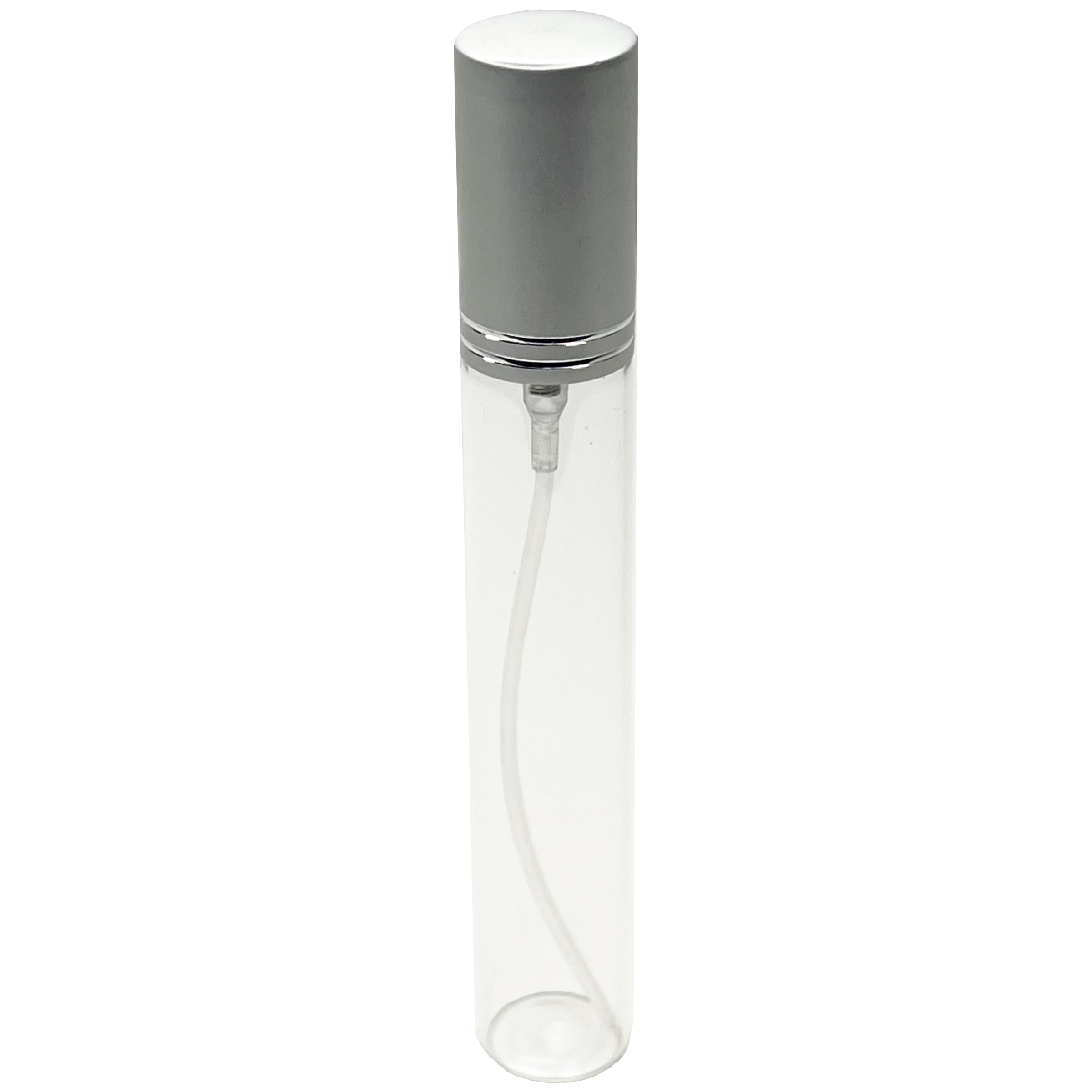 15ml 0.5oz Perfume Glass Spray Bottles Matte Silver Line Cap 1/2 oz