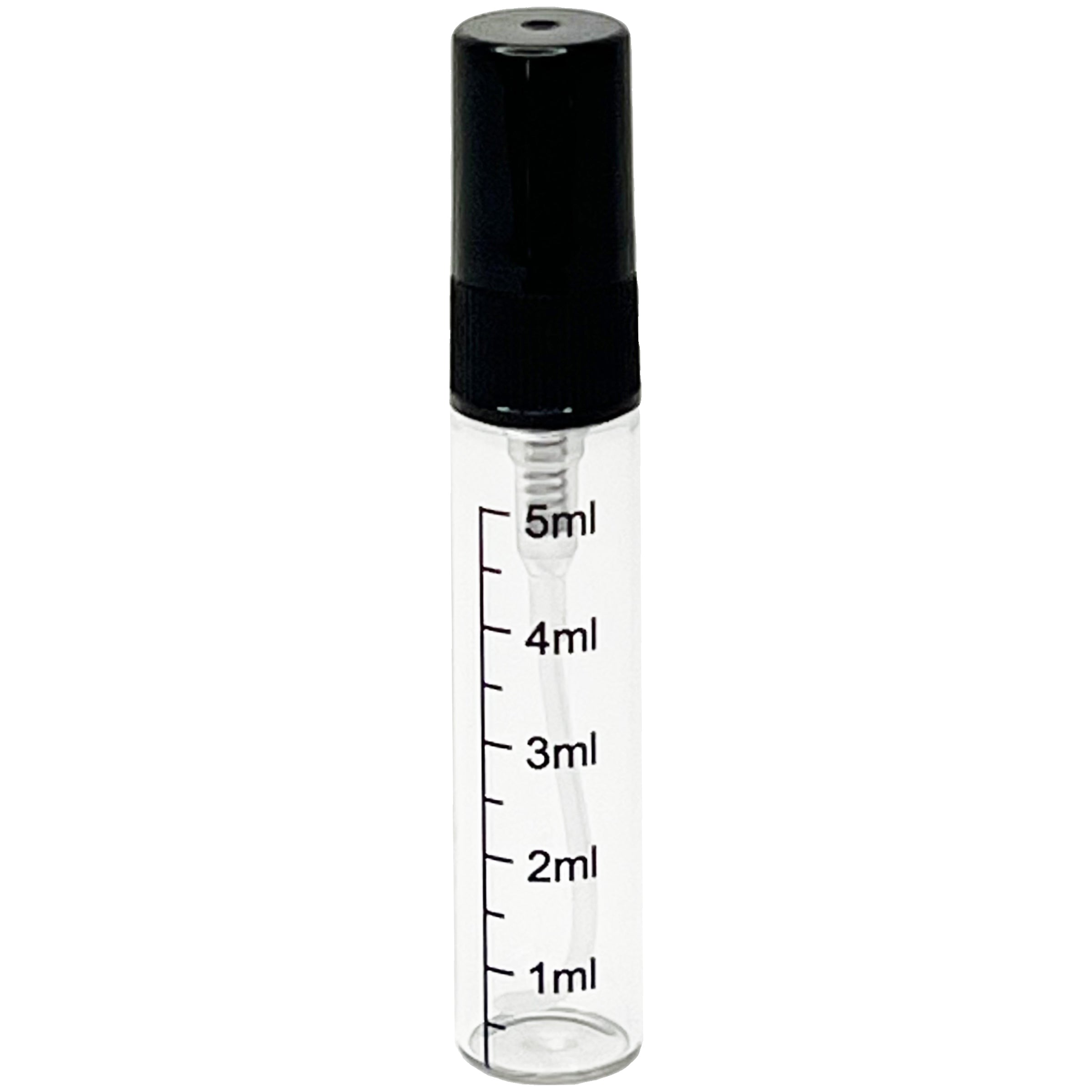 5ml 0.17oz clear graduated glass perfume spray bottles black sprayers