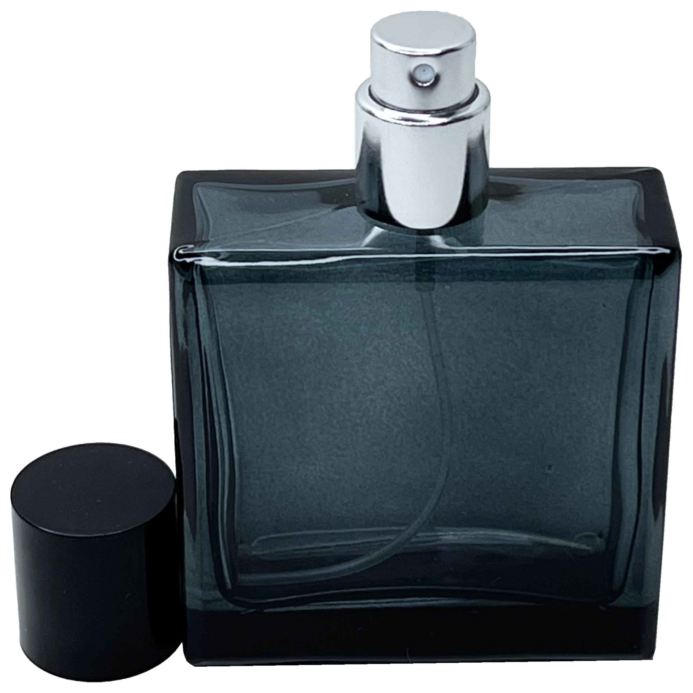 50ml 1.7oz Blue Glass Perfume Square Spray Bottle
