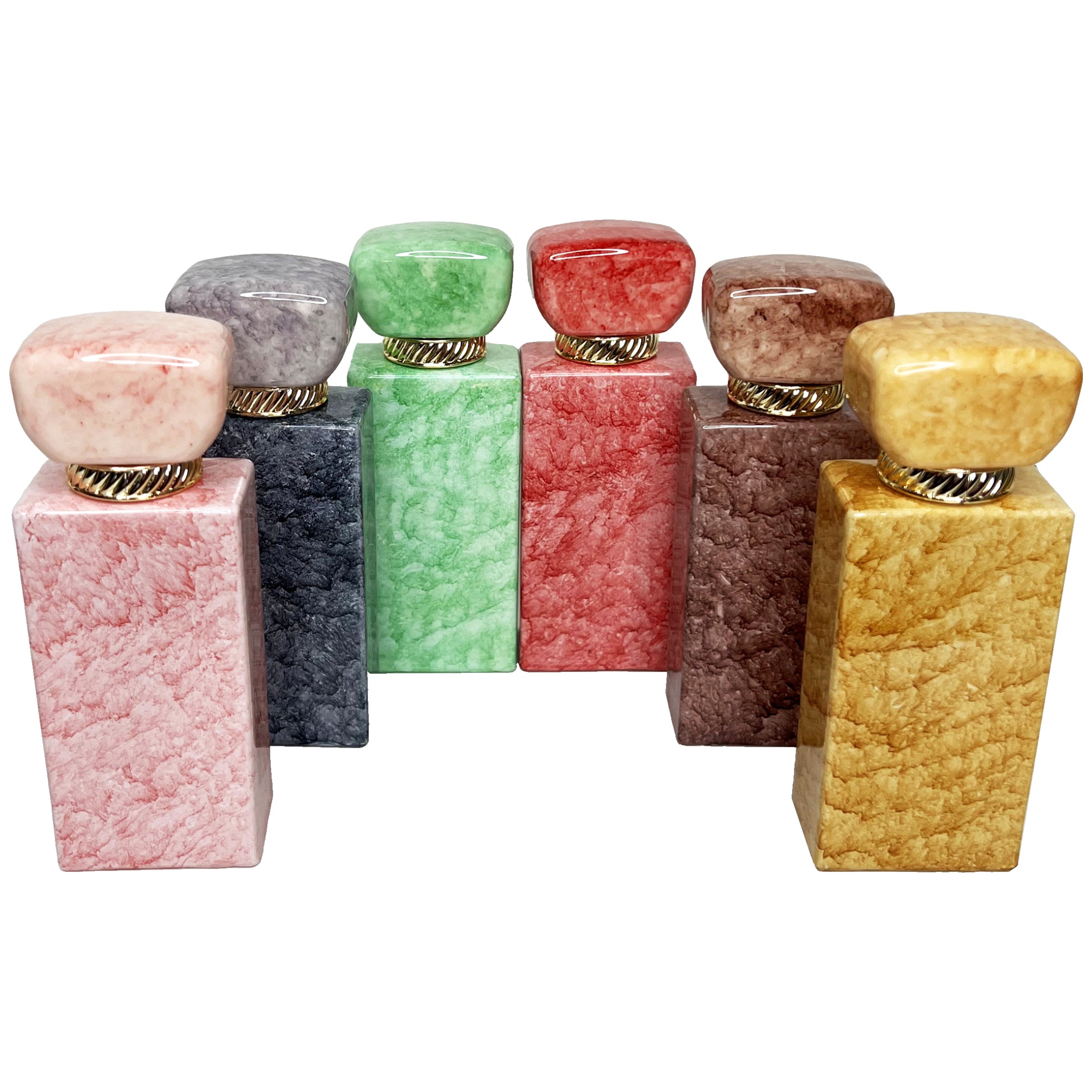 50ml 1.7oz heavy glass 6 marble colors perfume spray bottles