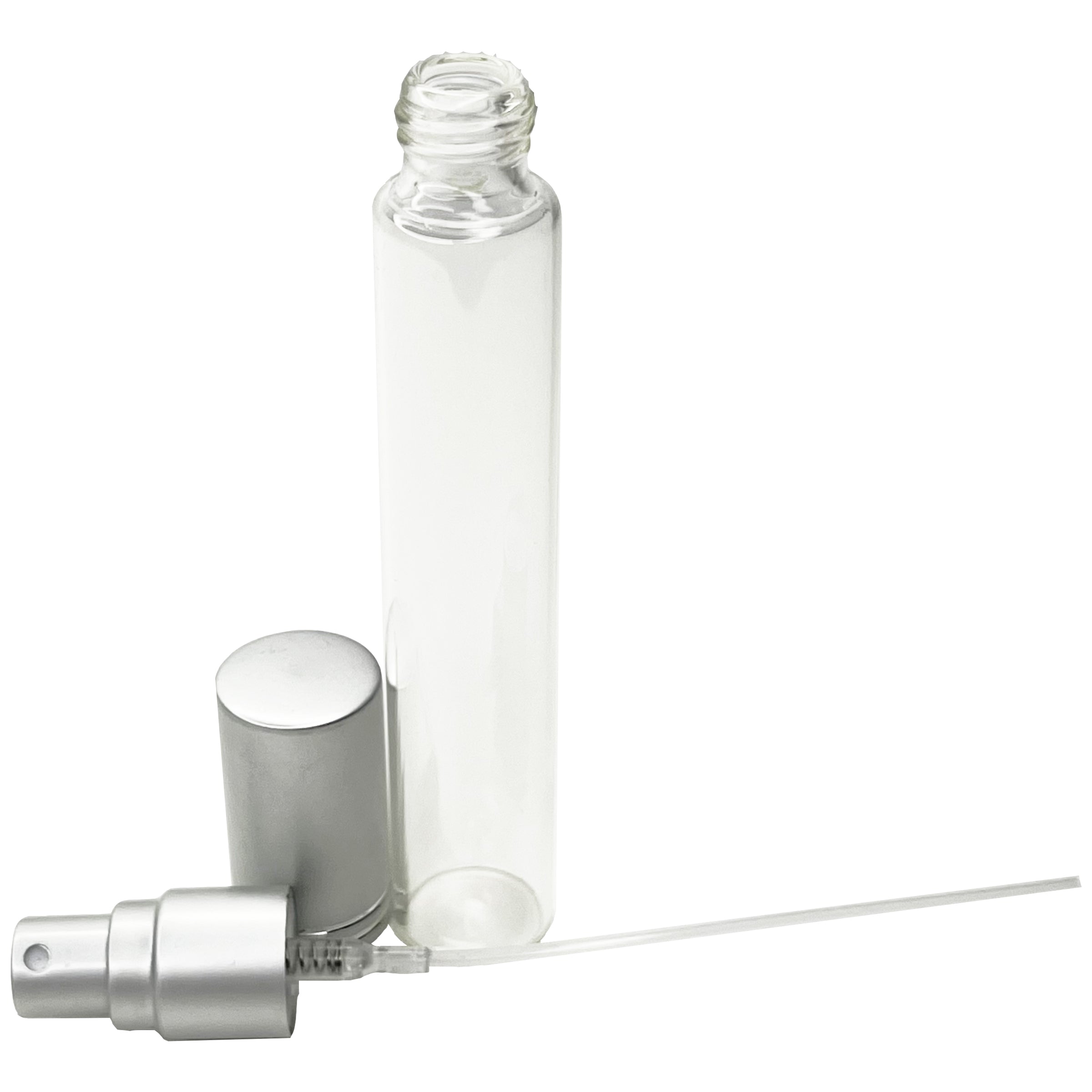 15ml 0.5oz Perfume Glass Spray Bottles Matte Silver Line Cap 1/2 oz