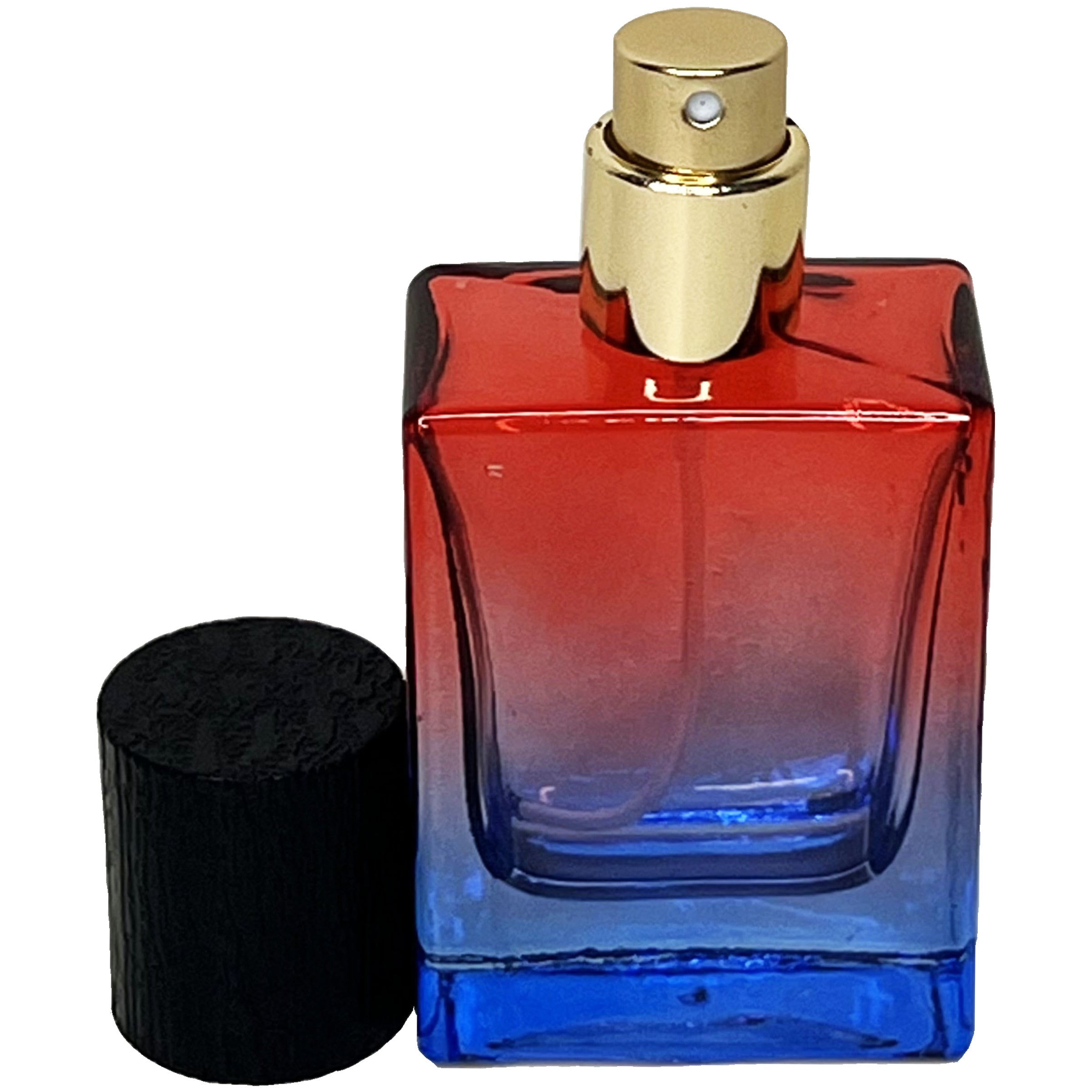 30ml 1oz heavy base 6 gradient colors square glass perfume spray bottles