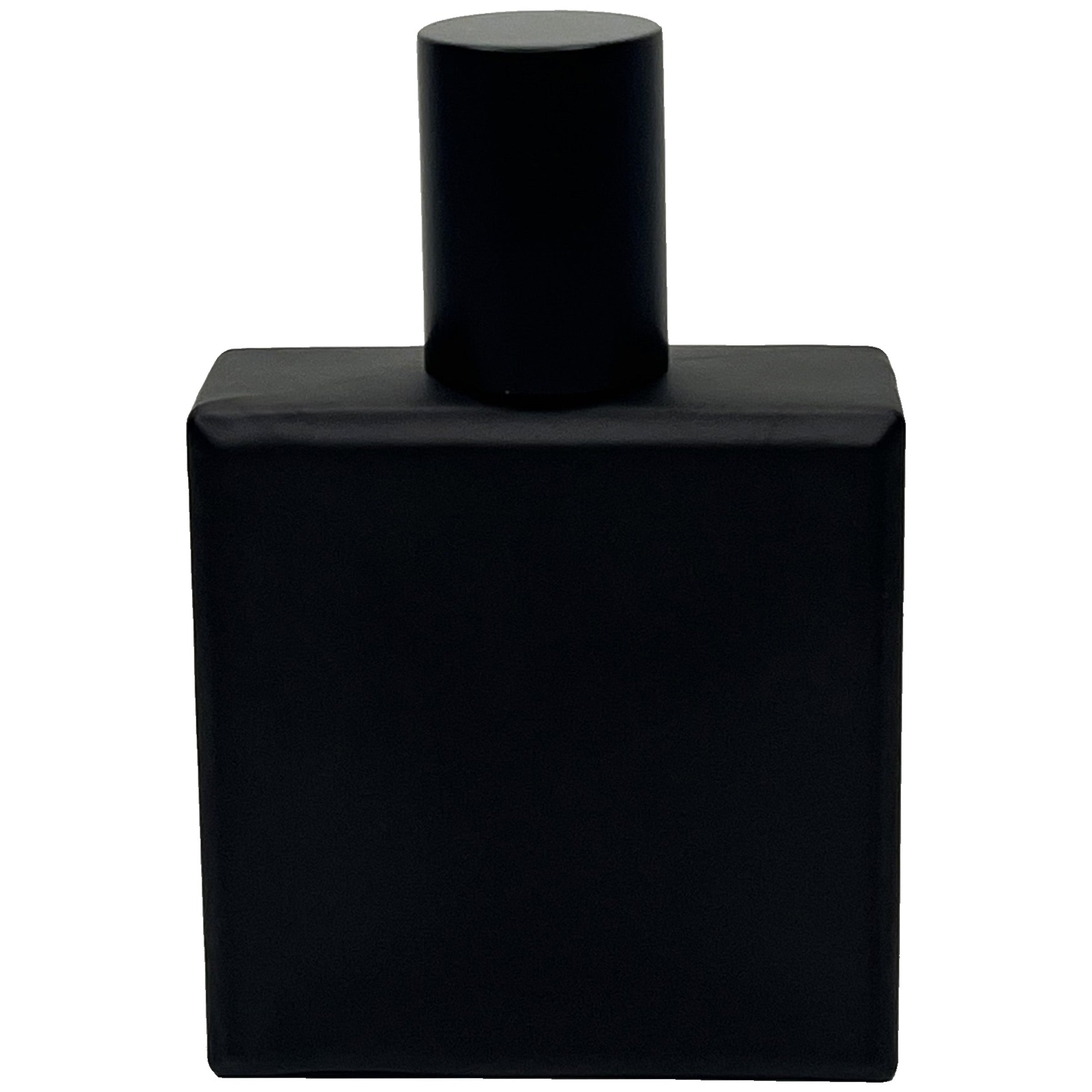 50ml 1.7oz matte black square glass perfume spray bottle