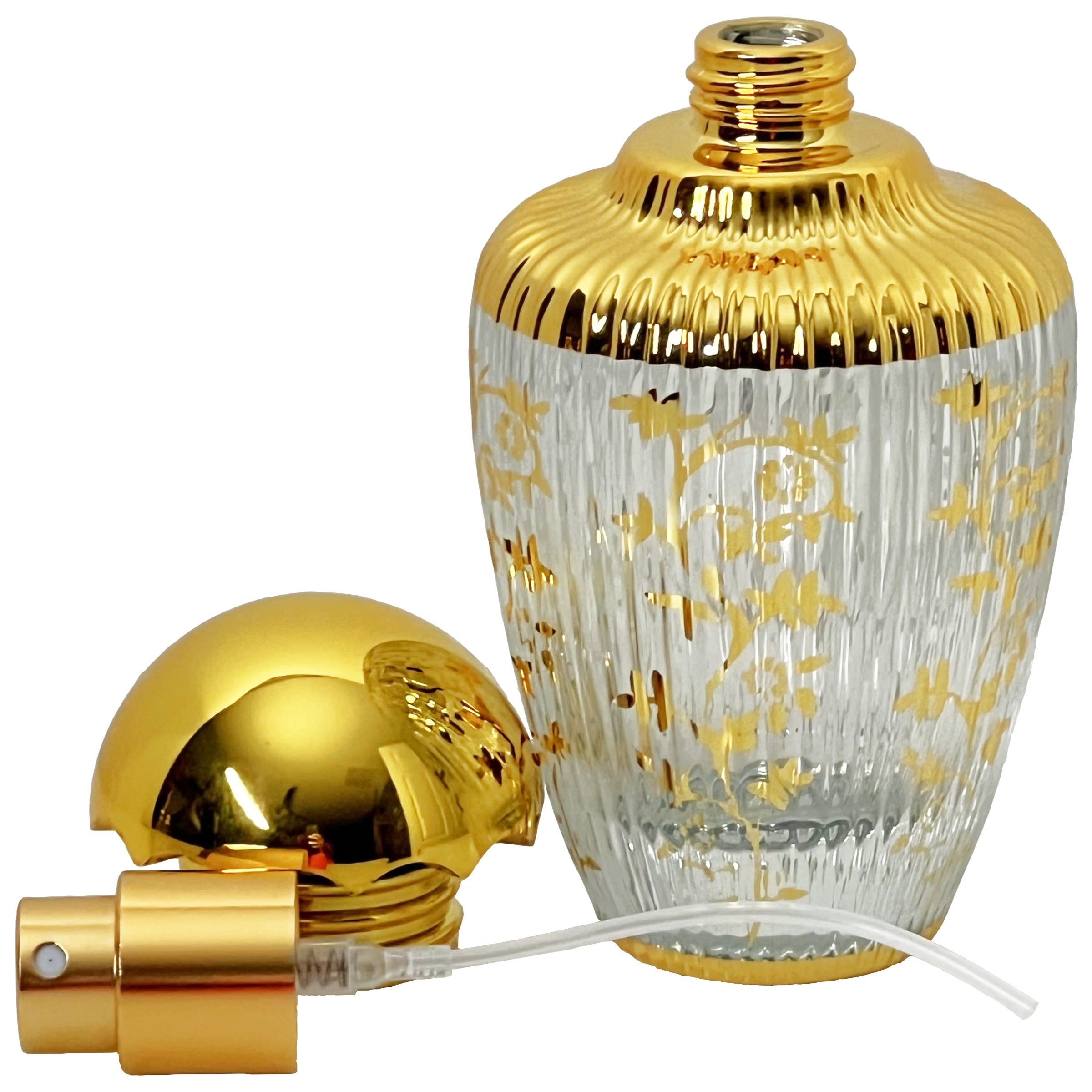 50ml 1.7oz oriental vase spray bottle uv gold umbrella lid
