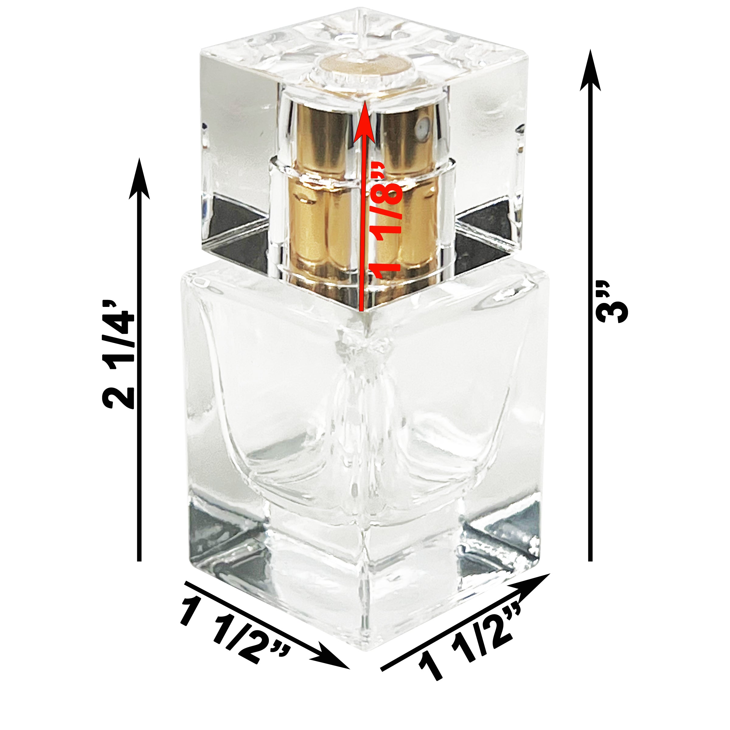 25ml 0.85oz High Quality Cube thick glass perfume spray bottles