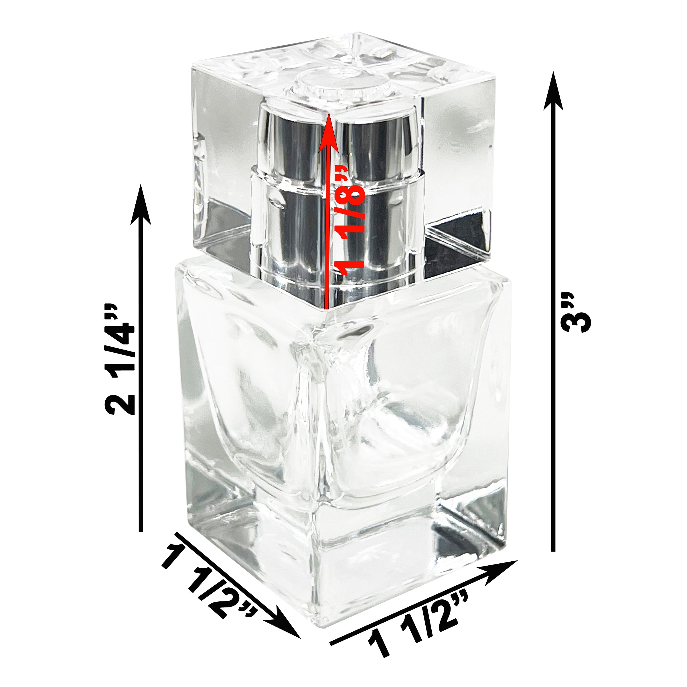 25ml 0.85oz High Quality Cube thick glass perfume spray bottles