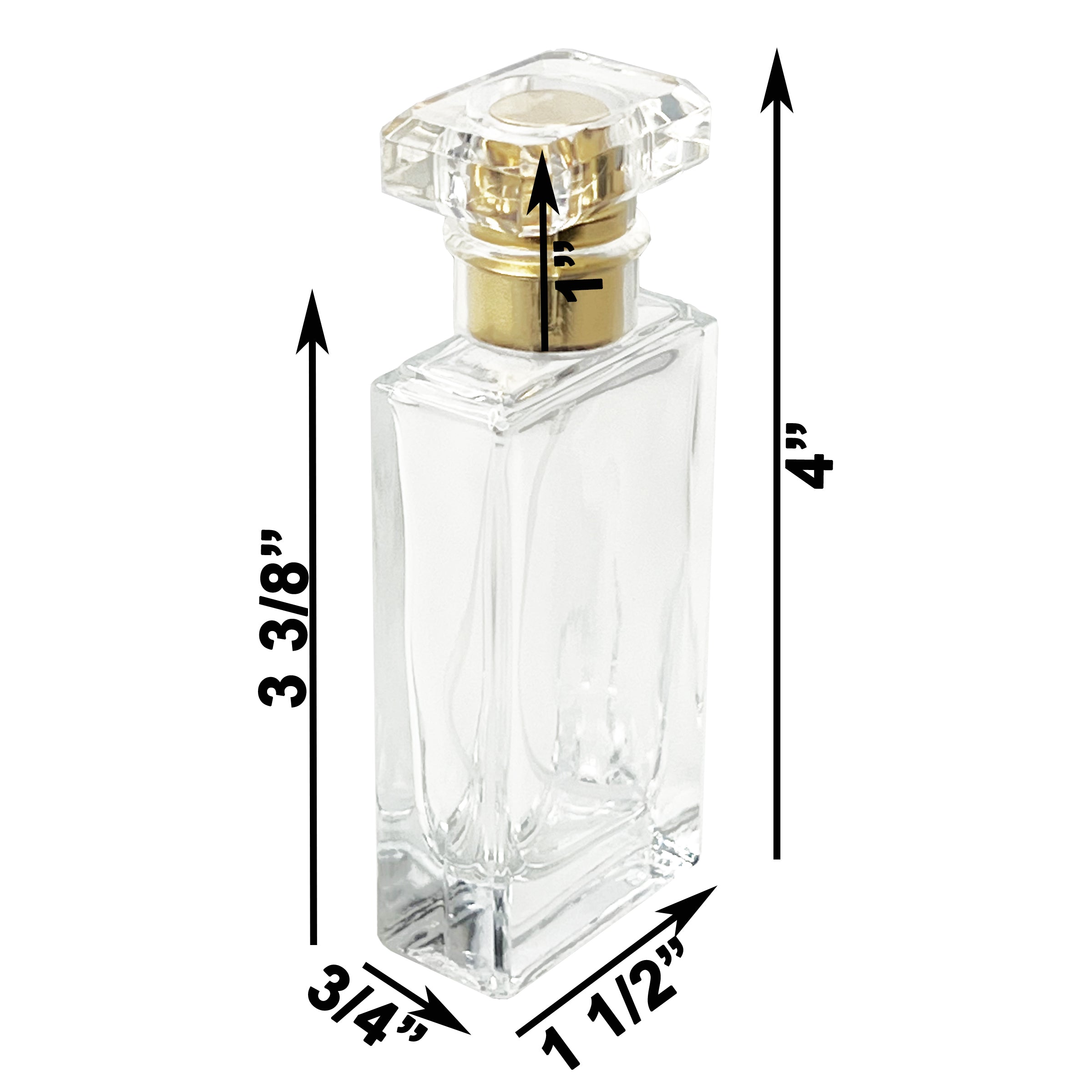 25ml tall T cap perfume spray bottles gold silver