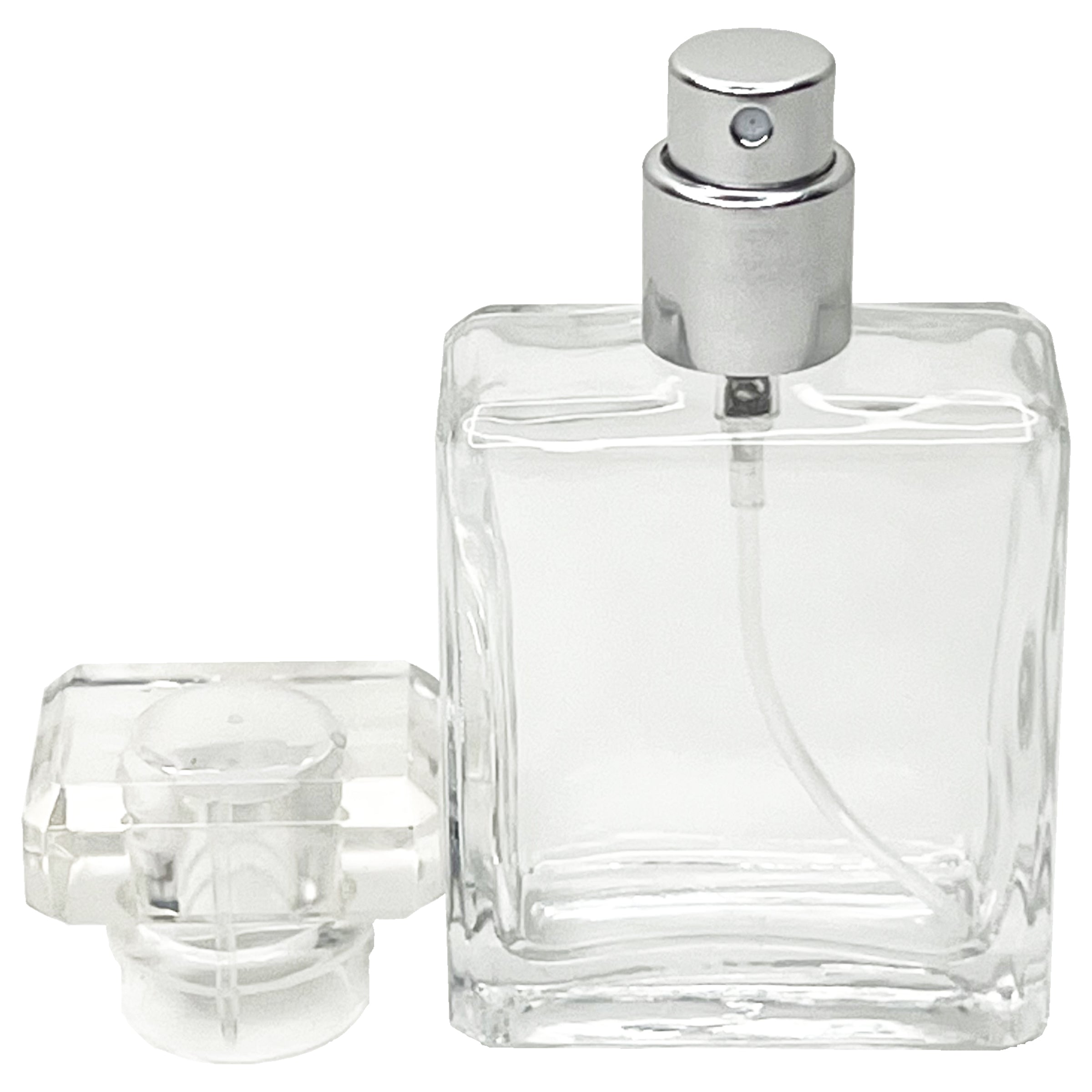 30ml 1oz square clear glass perfume spray bottles T cap