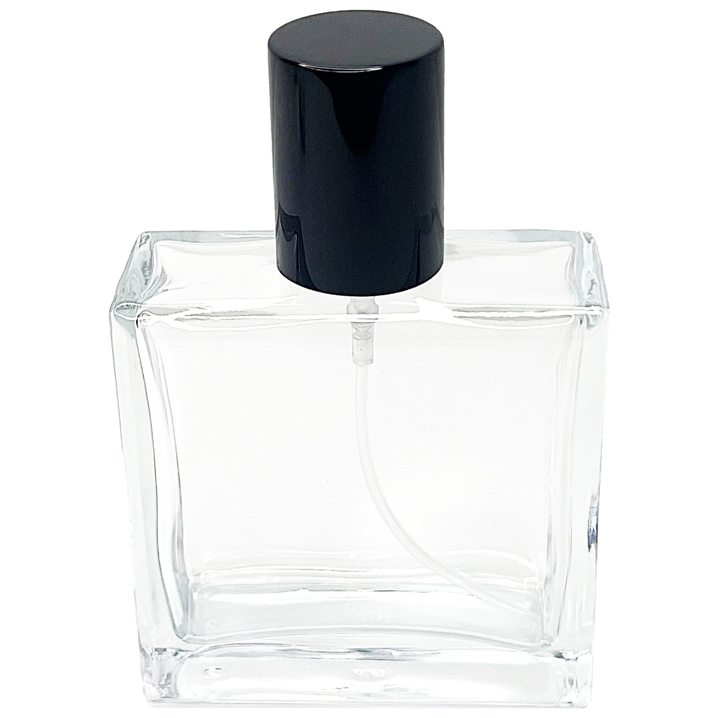 50ml 1.7oz square clear glass perfume spray bottles
