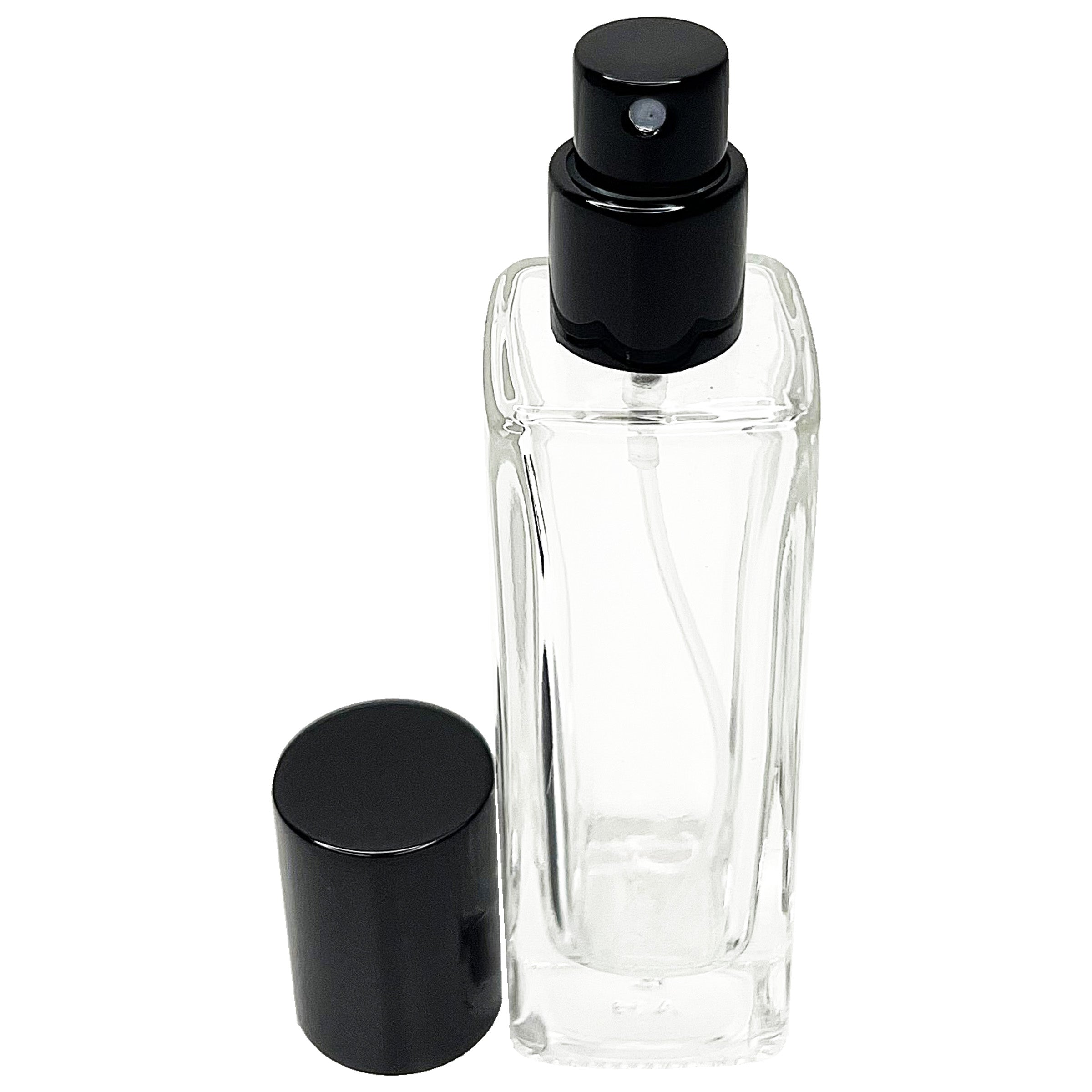 30ml 1oz perfume spray bottles thick tall square clear glass 15mm sprayers