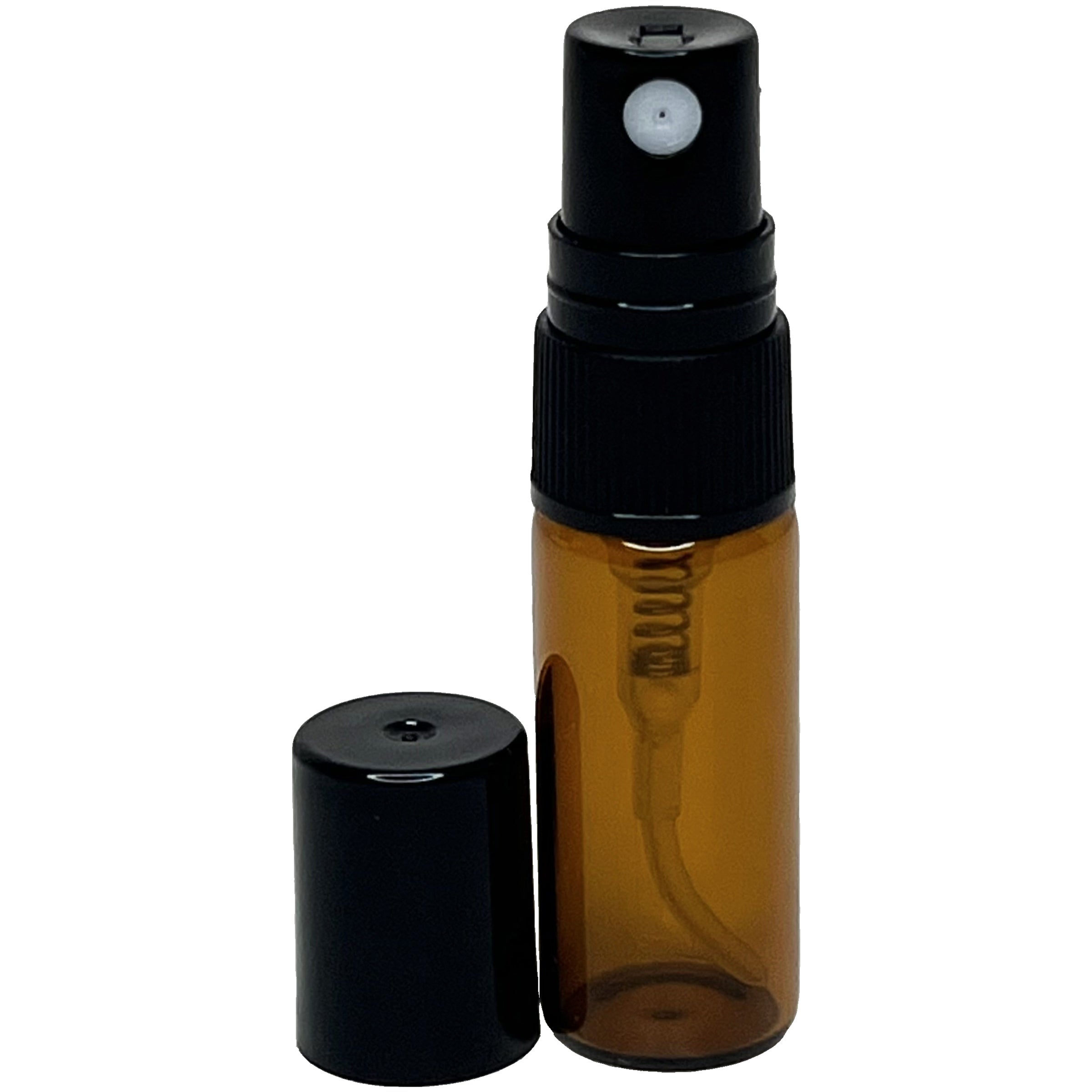3ml 0.1oz Amber Glass Spray Perfume Bottle Black Atomizer Lid