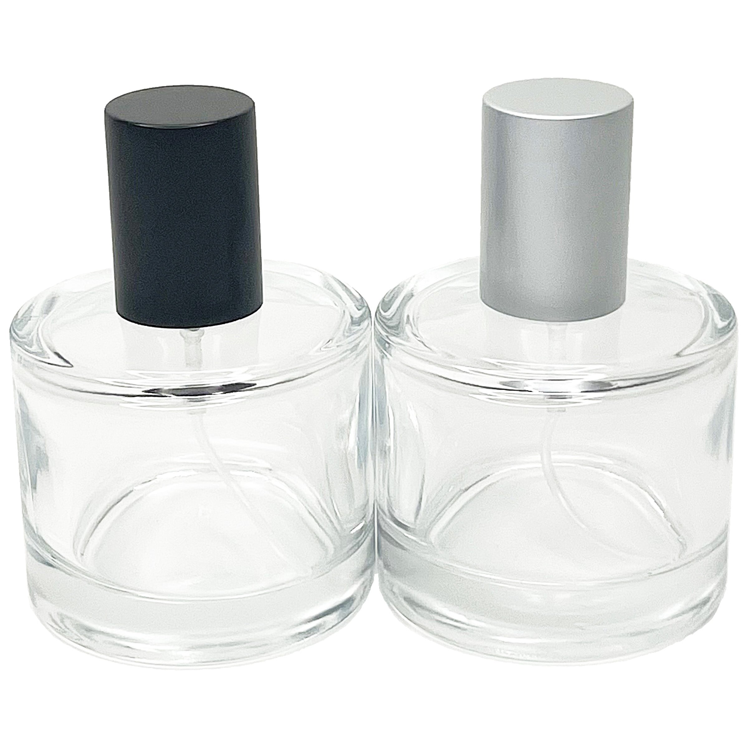50ml 1.7oz Round Thick Glass Perfume Spray Bottles Matte sprayers lids