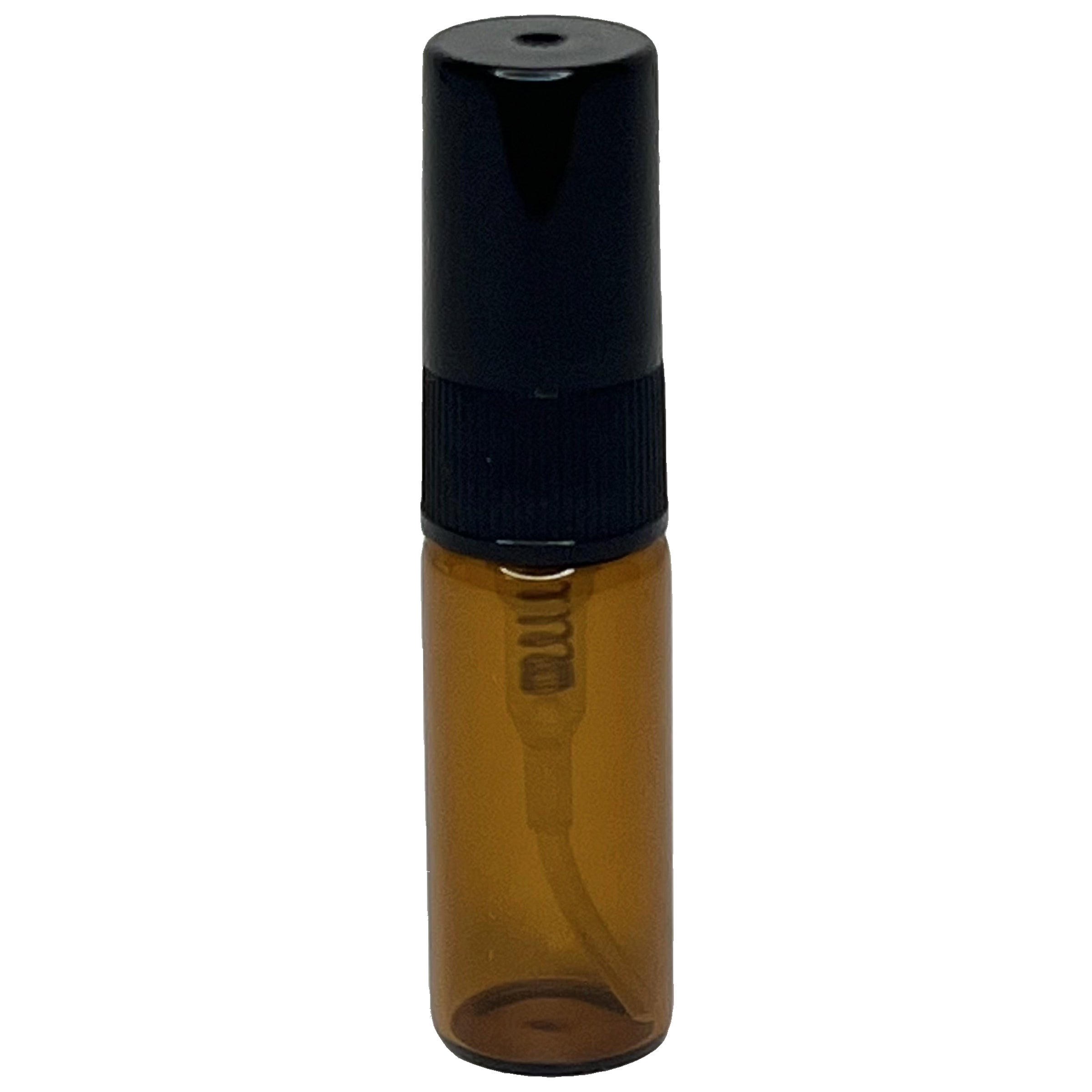 3ml 0.1oz Amber Glass Spray Perfume Bottle Black Atomizer Lid