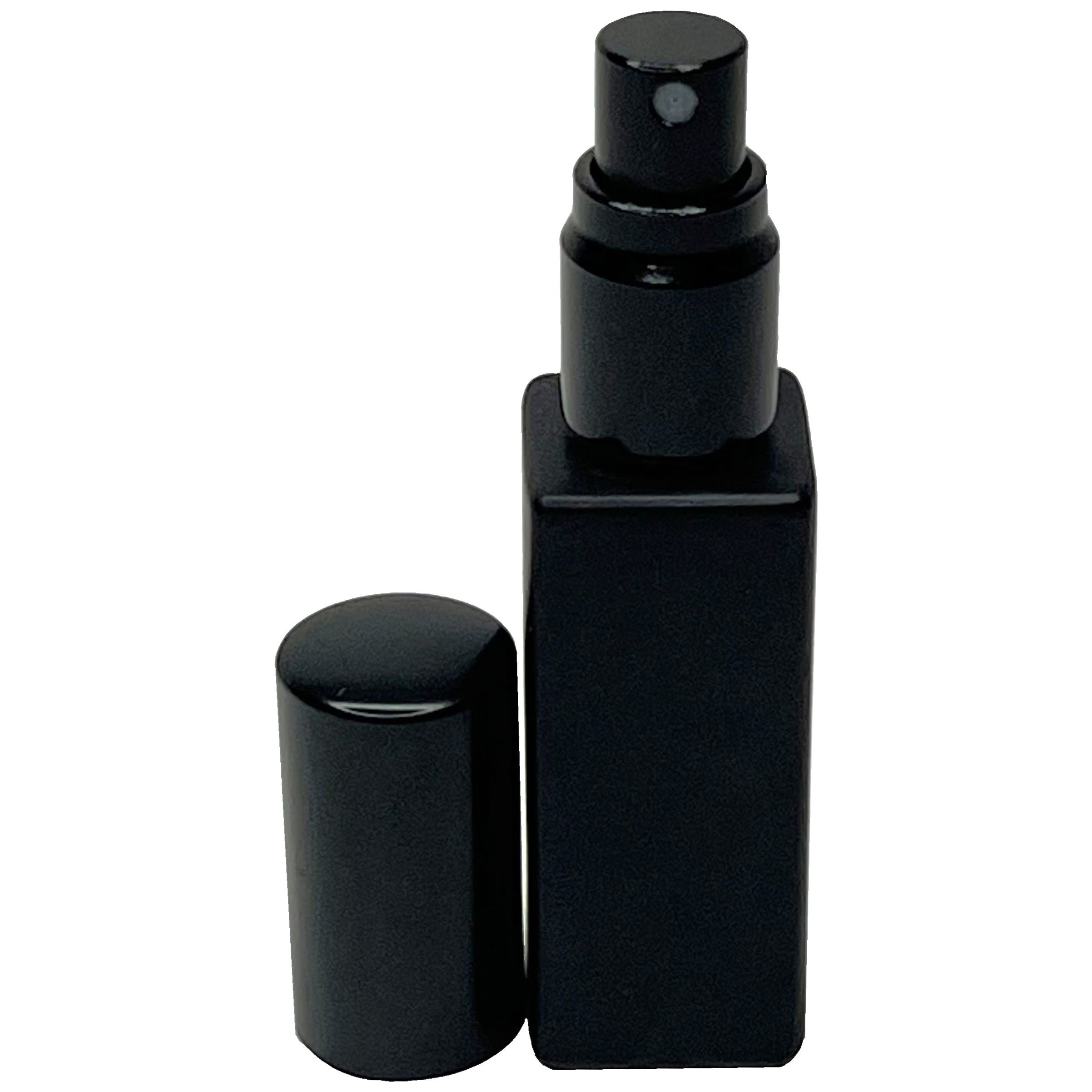 6ml .2oz matte all black thick glass mini empty perfume spray bottles