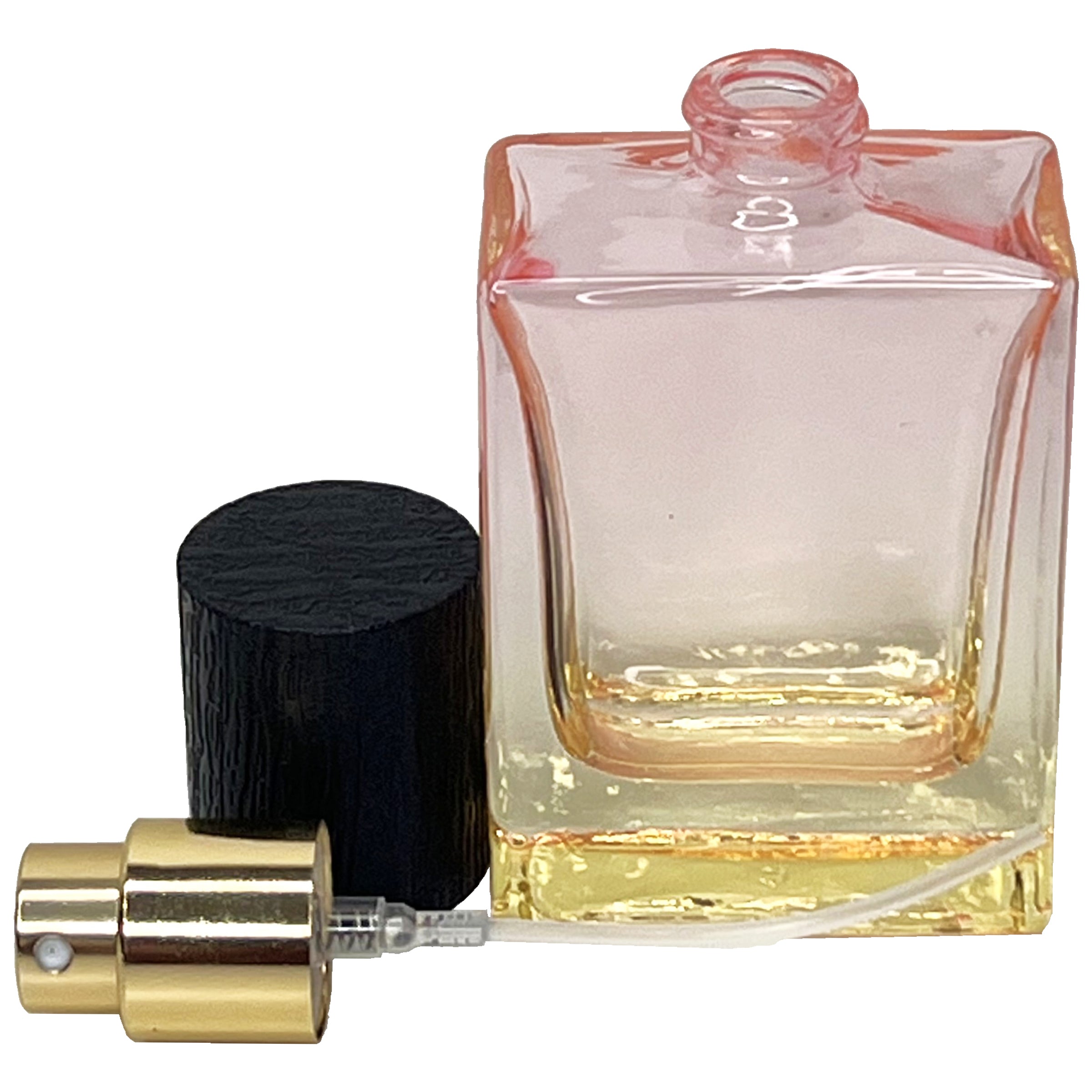 30ml 1oz heavy base 6 gradient colors square glass perfume spray bottles