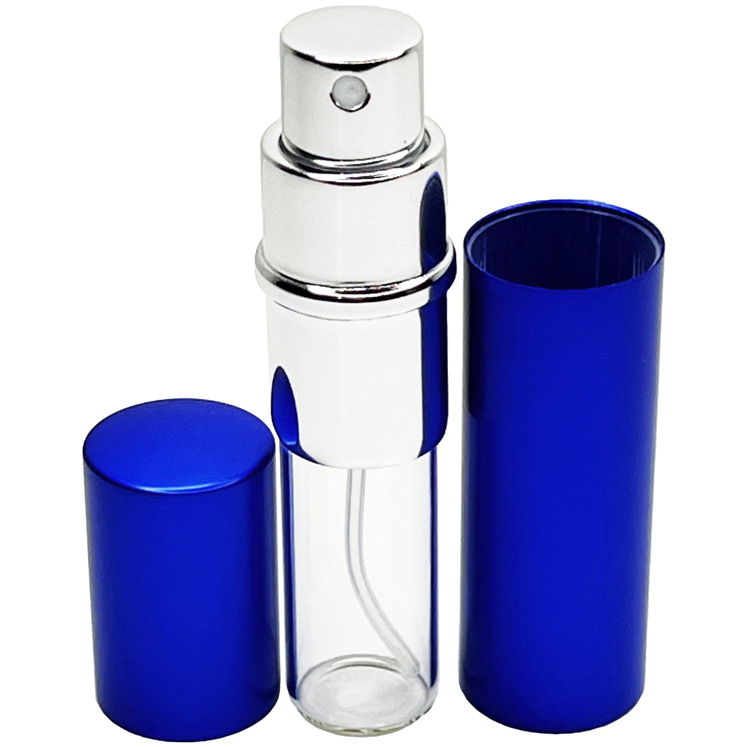 10ml 0.33oz royal blue perfume glass spray bottles metal shell