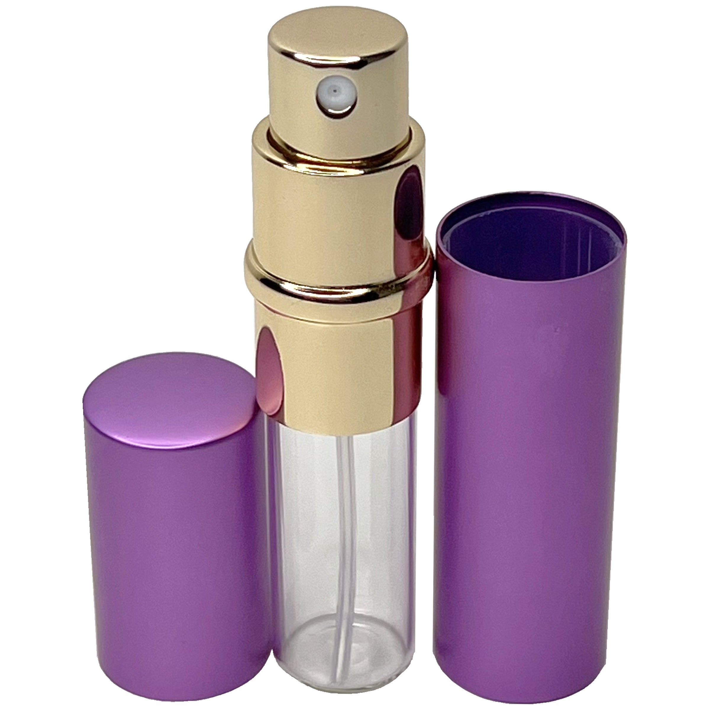 6ml 0.2oz Purple Perfume Glass Spray Deluxe Bottles Gold Atomizers