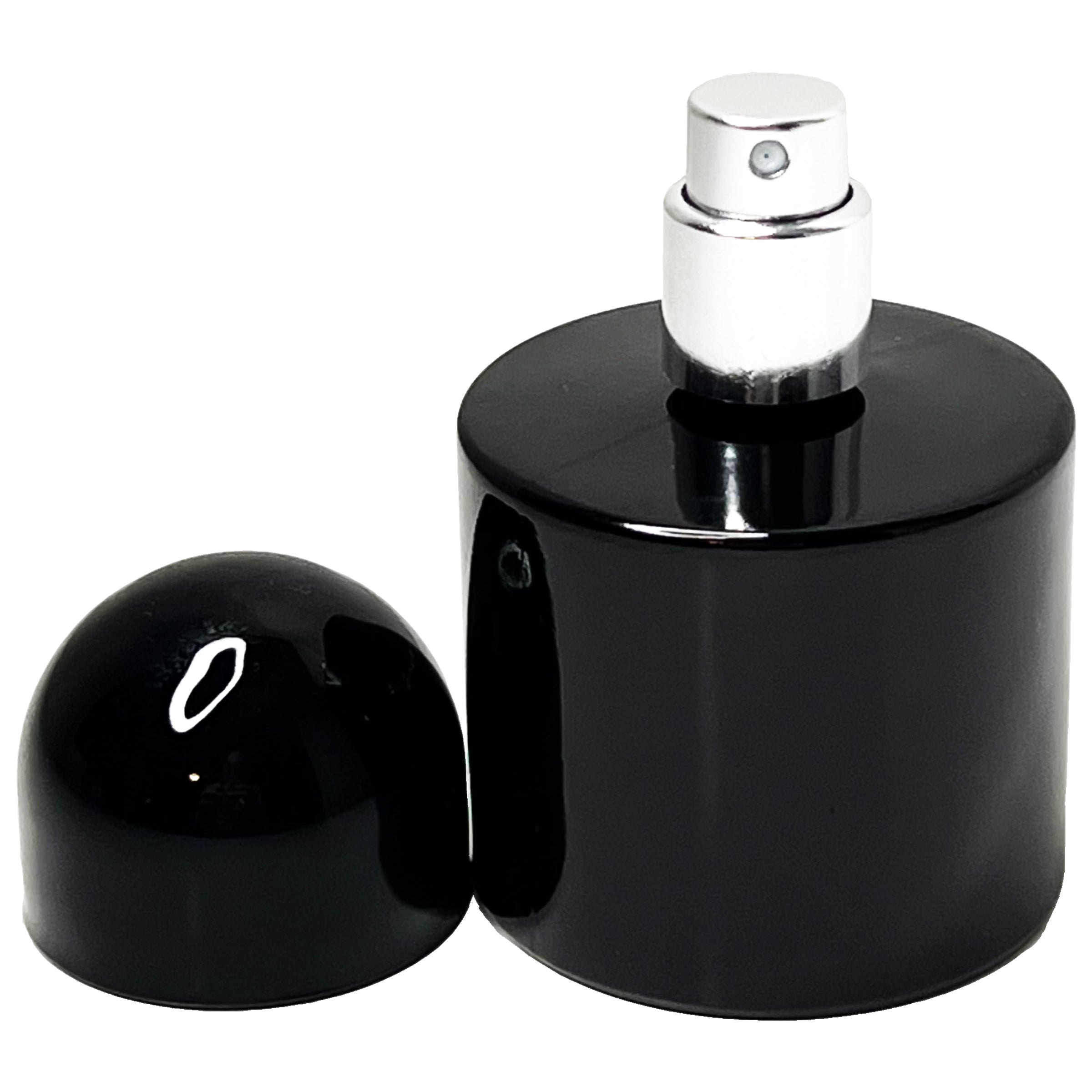 30ml 1oz round black white empty perfume glass spray bottles