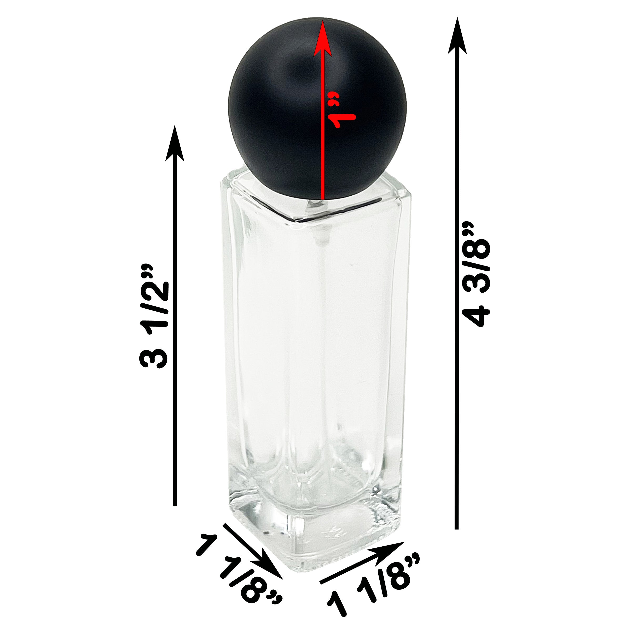30ml 1oz perfume spray bottles thick tall square clear glass ball lids