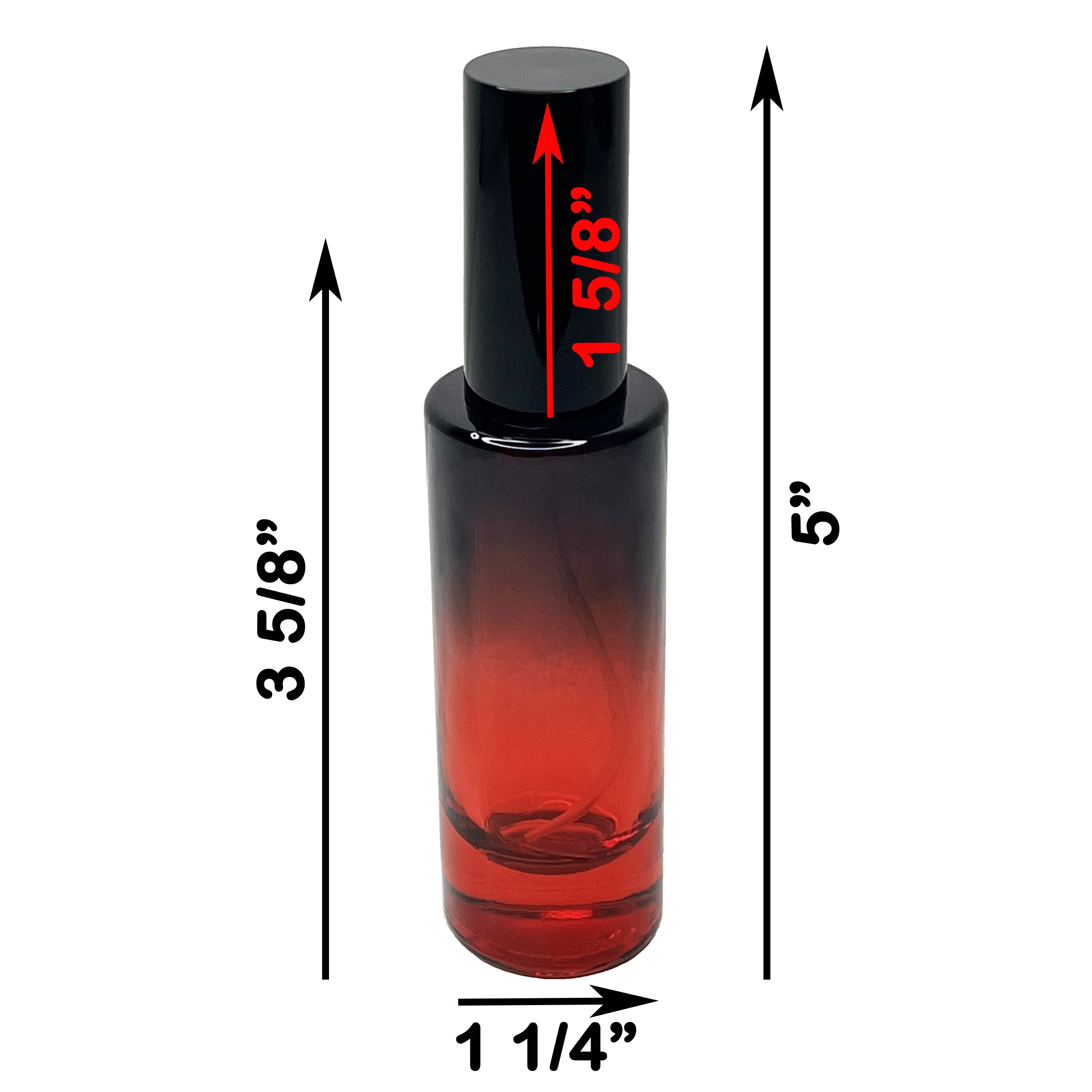 30ml 1oz cylinder 4 colors Gradient Black empty perfume spray bottles