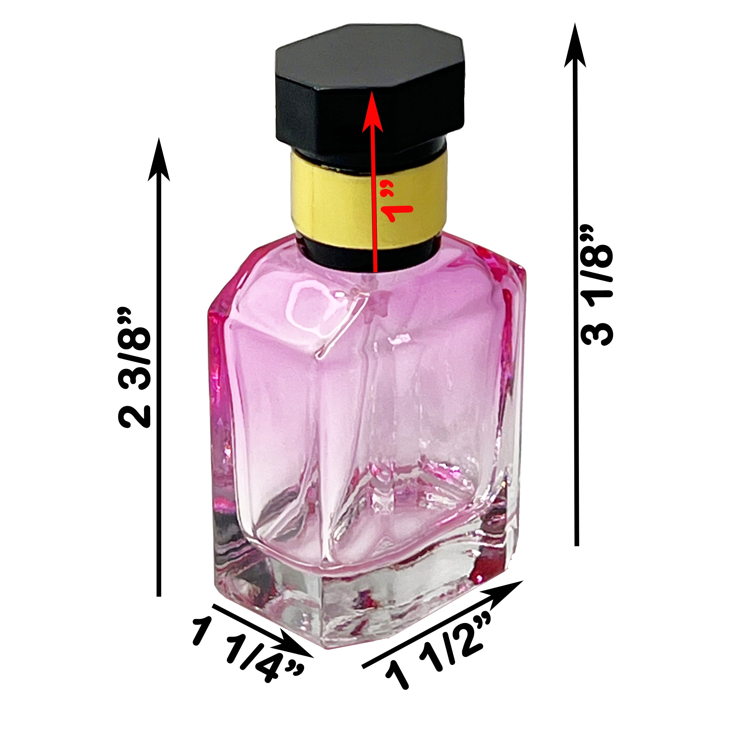 30ml 1oz beveled clear gradient colored glass perfume spray bottles