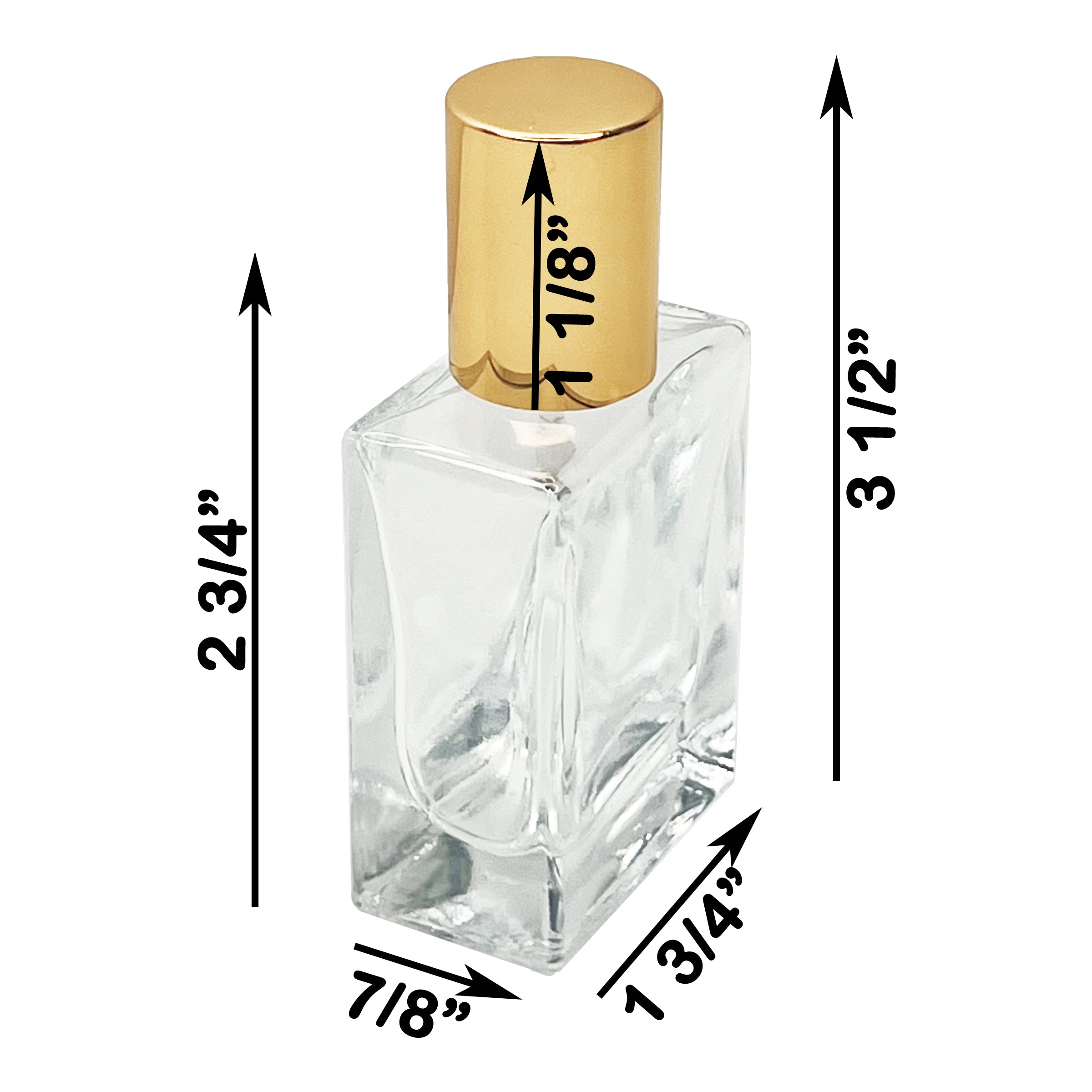 30ml 1oz heavy base clear square glass perfume spray bottles