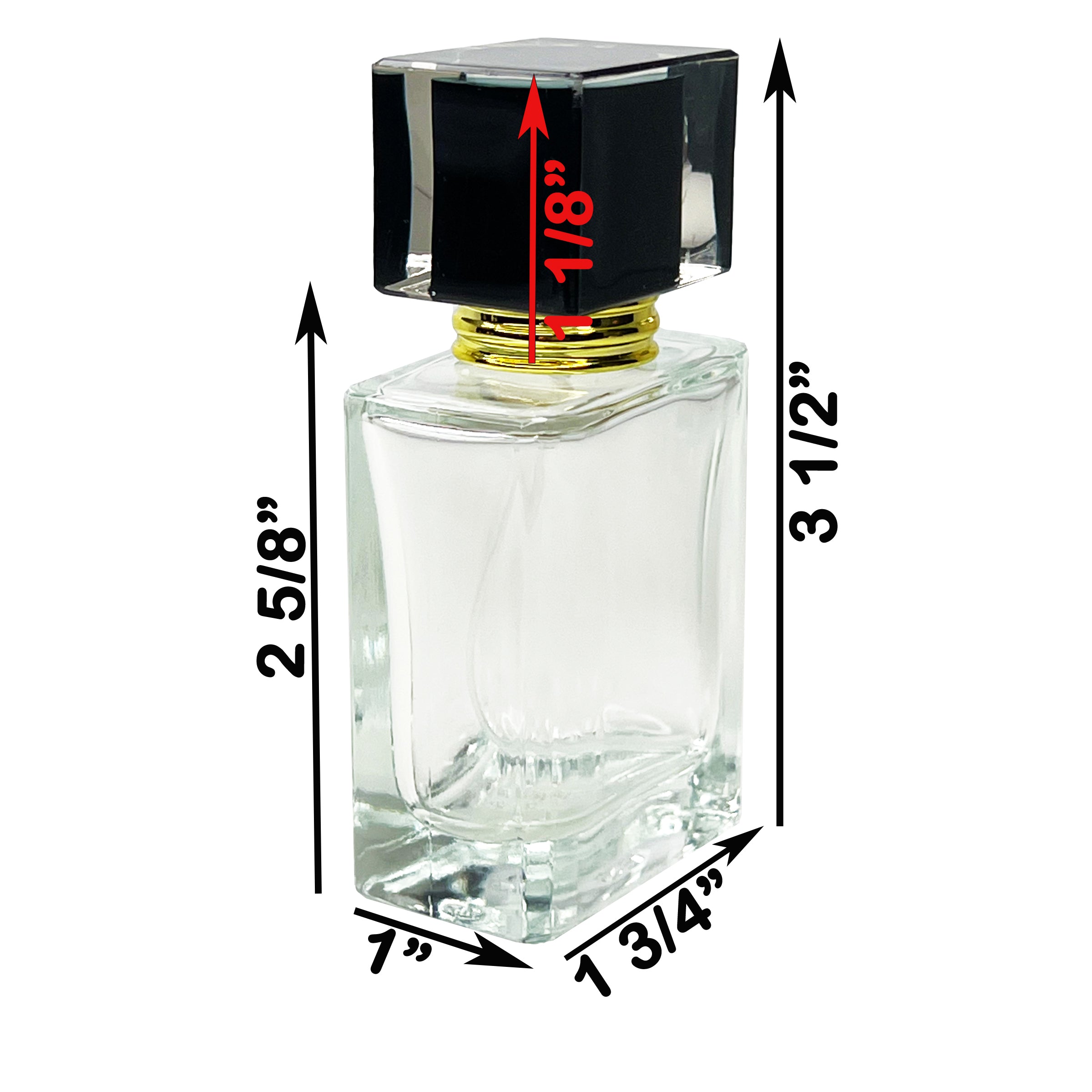 30ml 1oz clear square 6 colors perfume glass spray bottles