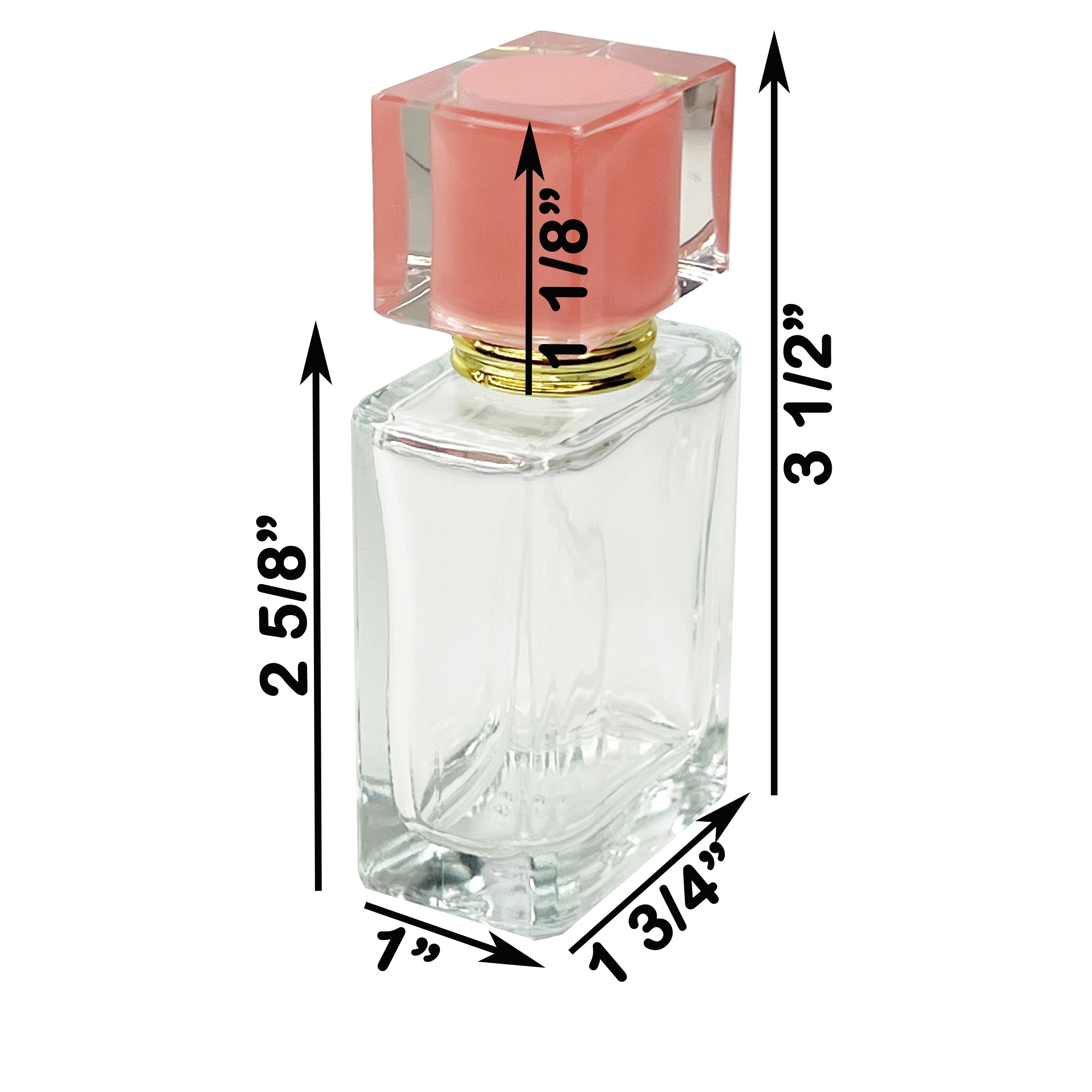 30ml 1oz clear square 6 colors perfume glass spray bottles