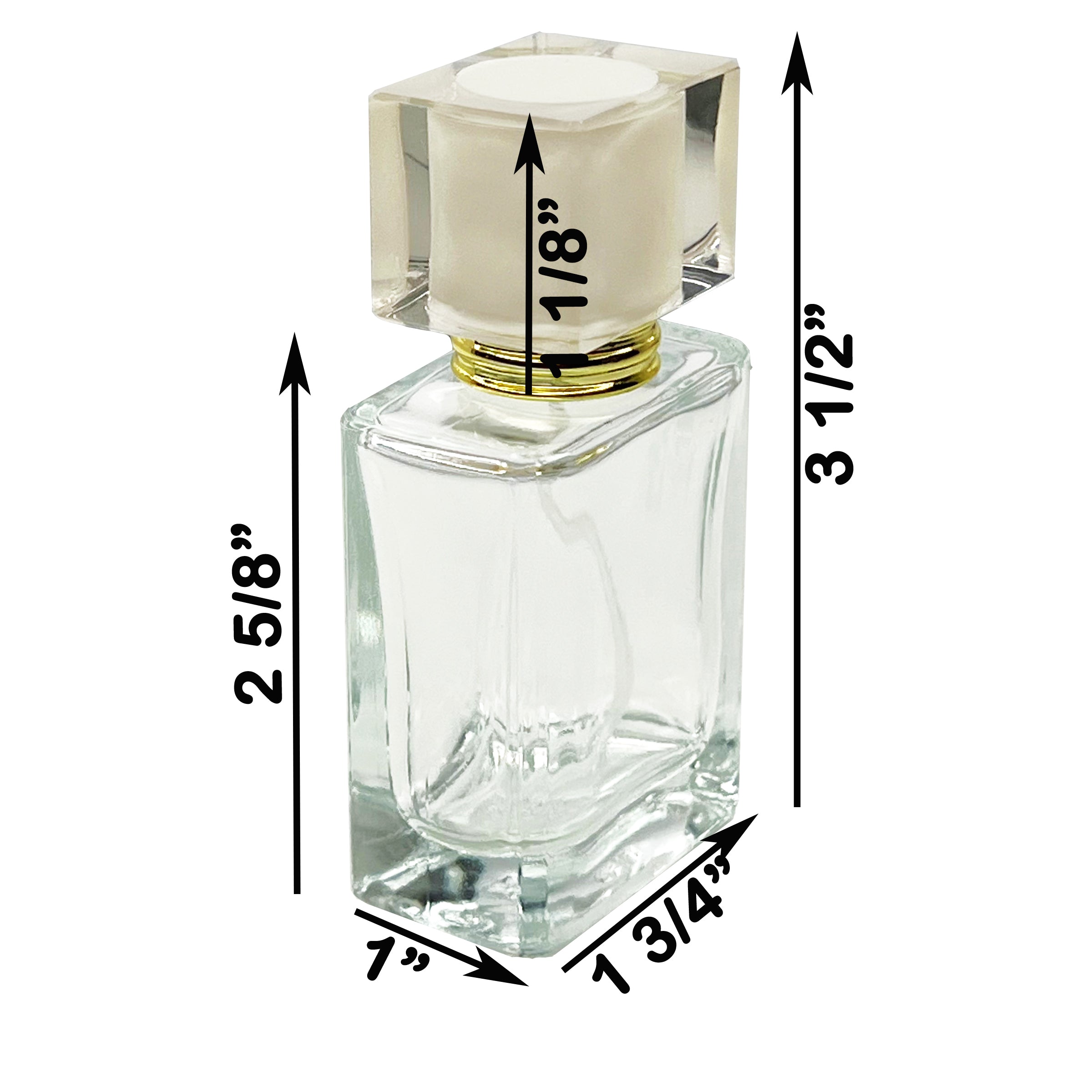 30ml 1oz clear square 6 colors perfume glass spray bottles