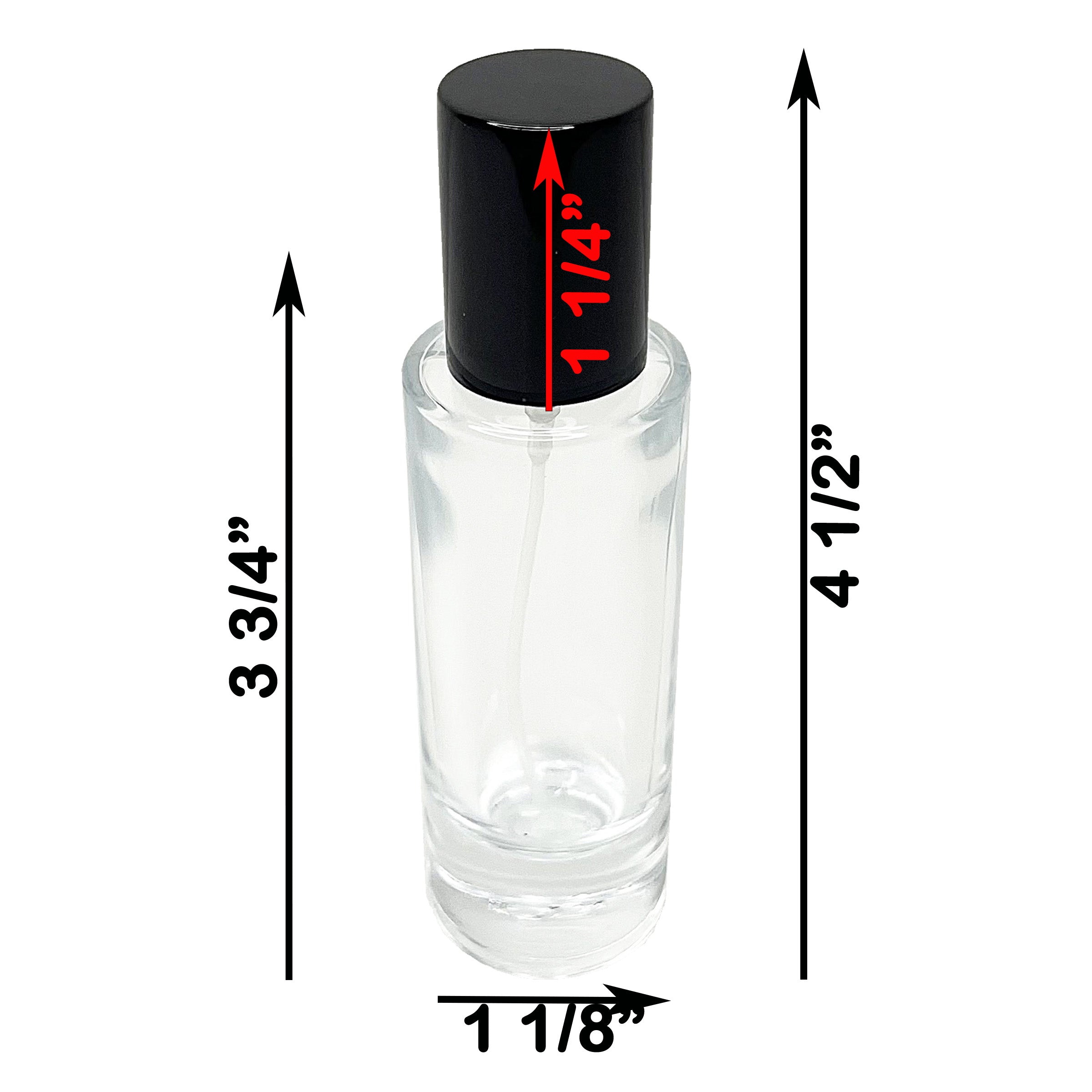30ml 1oz thick glass cylinder perfume bottles 15mm sprayer