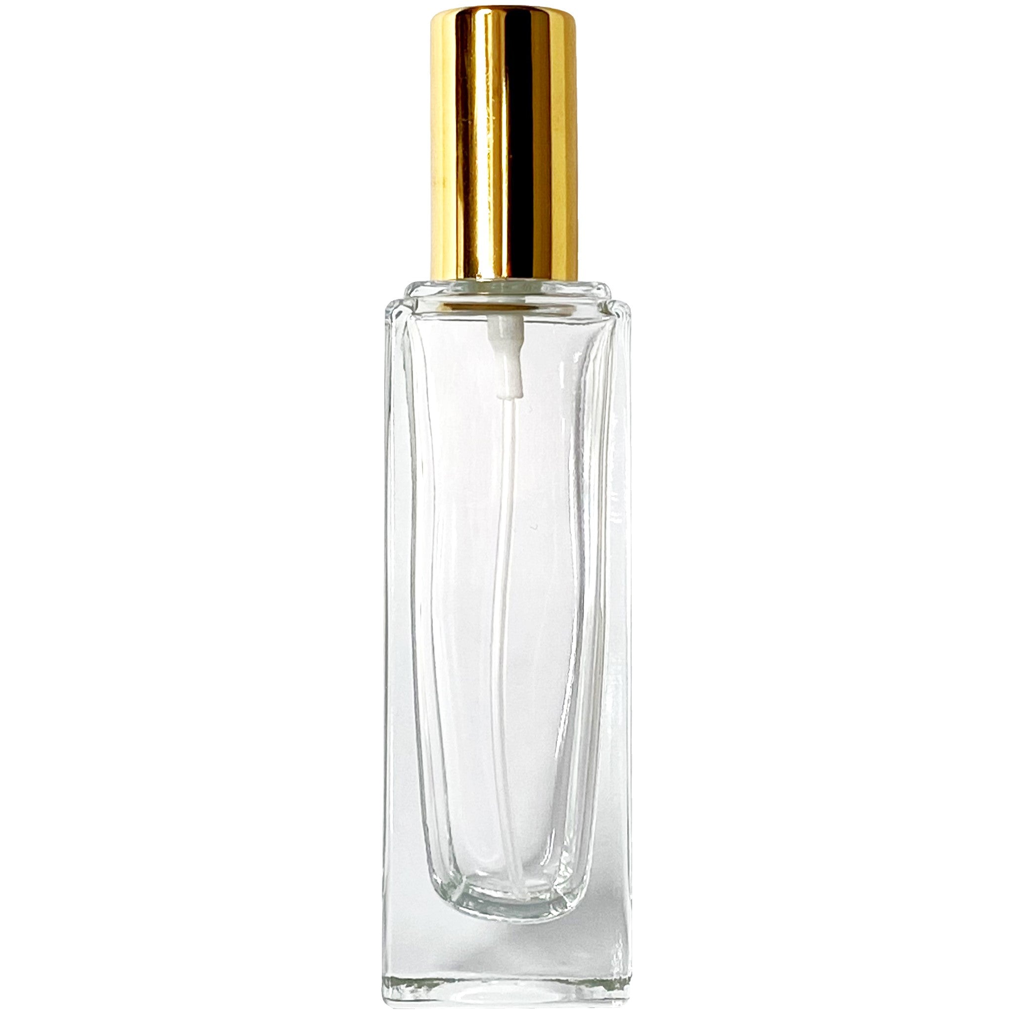 30ml 1oz Perfume Thick Glass Tall Spray Bottles Gold Atomizers