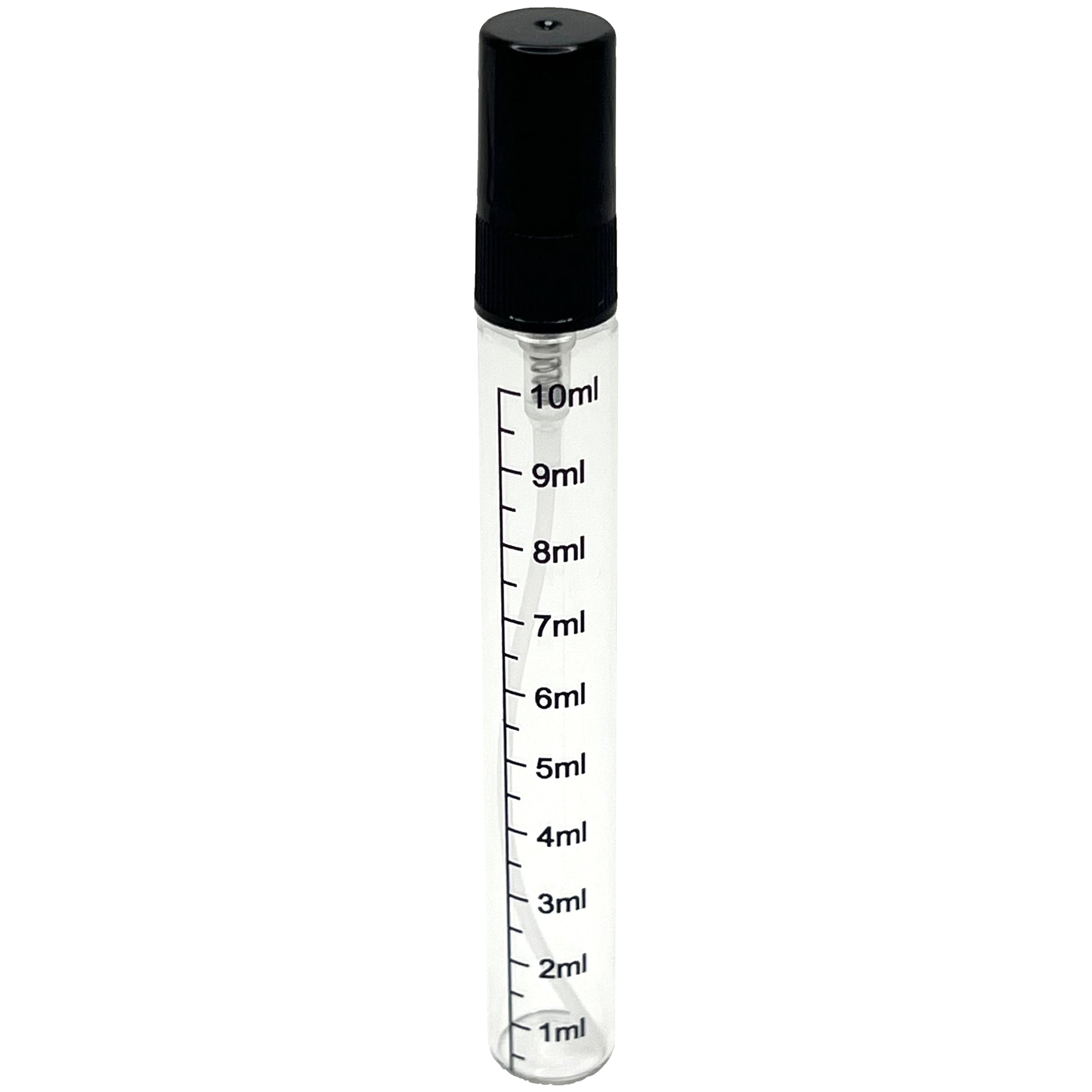 10ml 0.33oz clear graduated glass perfume spray bottles black sprayers