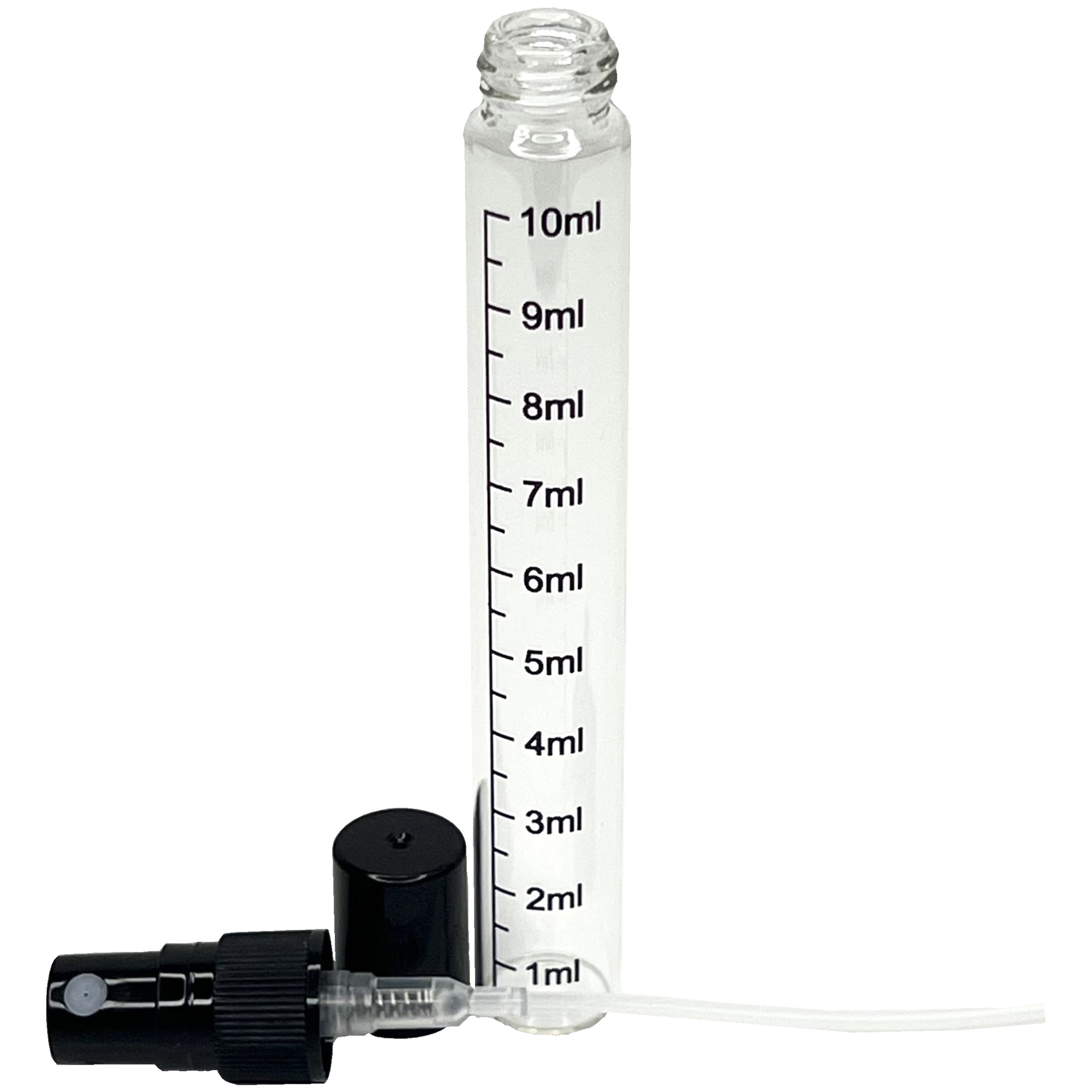10ml 0.33oz clear graduated glass perfume spray bottles black sprayers