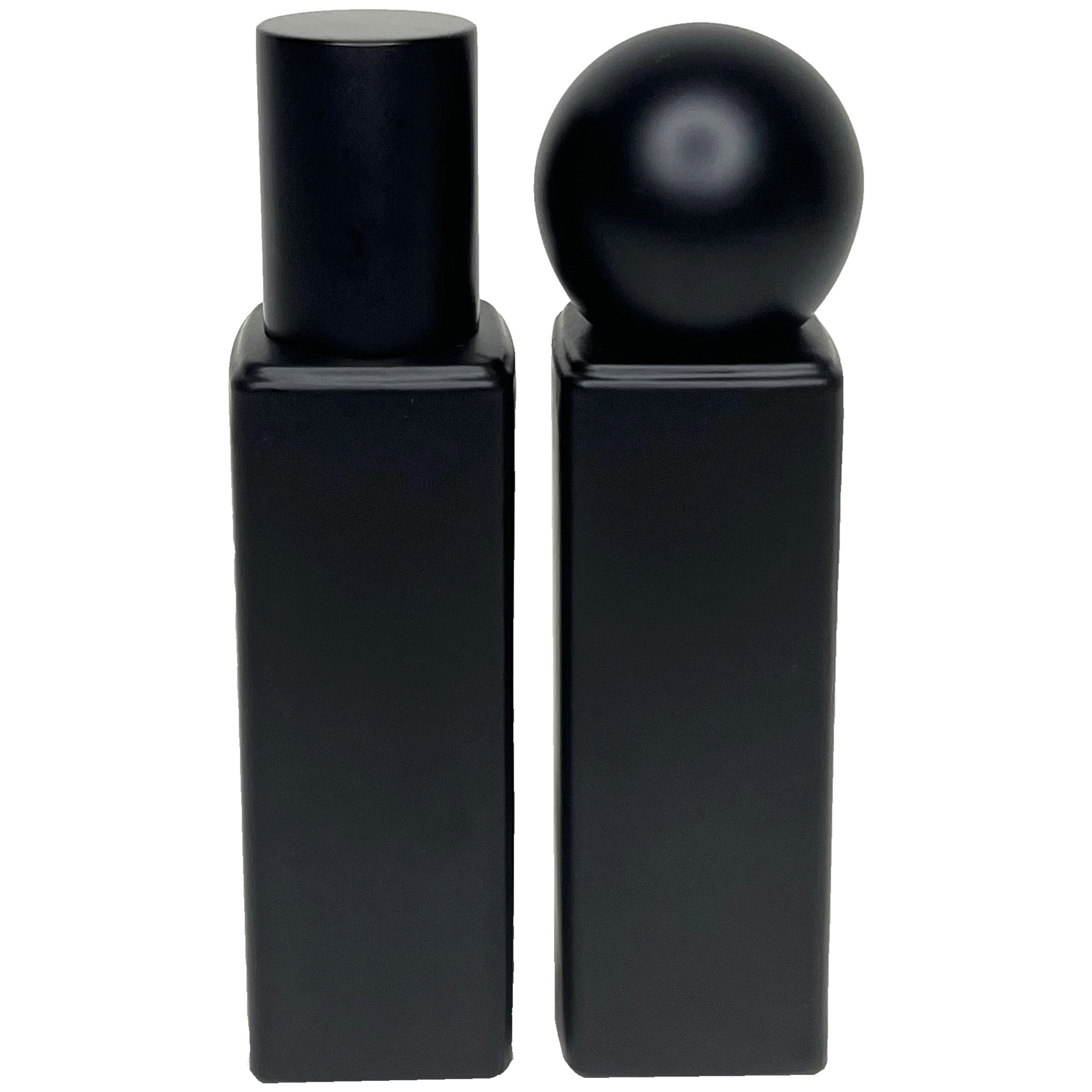 30ml 1oz all black matte thick glass tall square perfume spray bottles