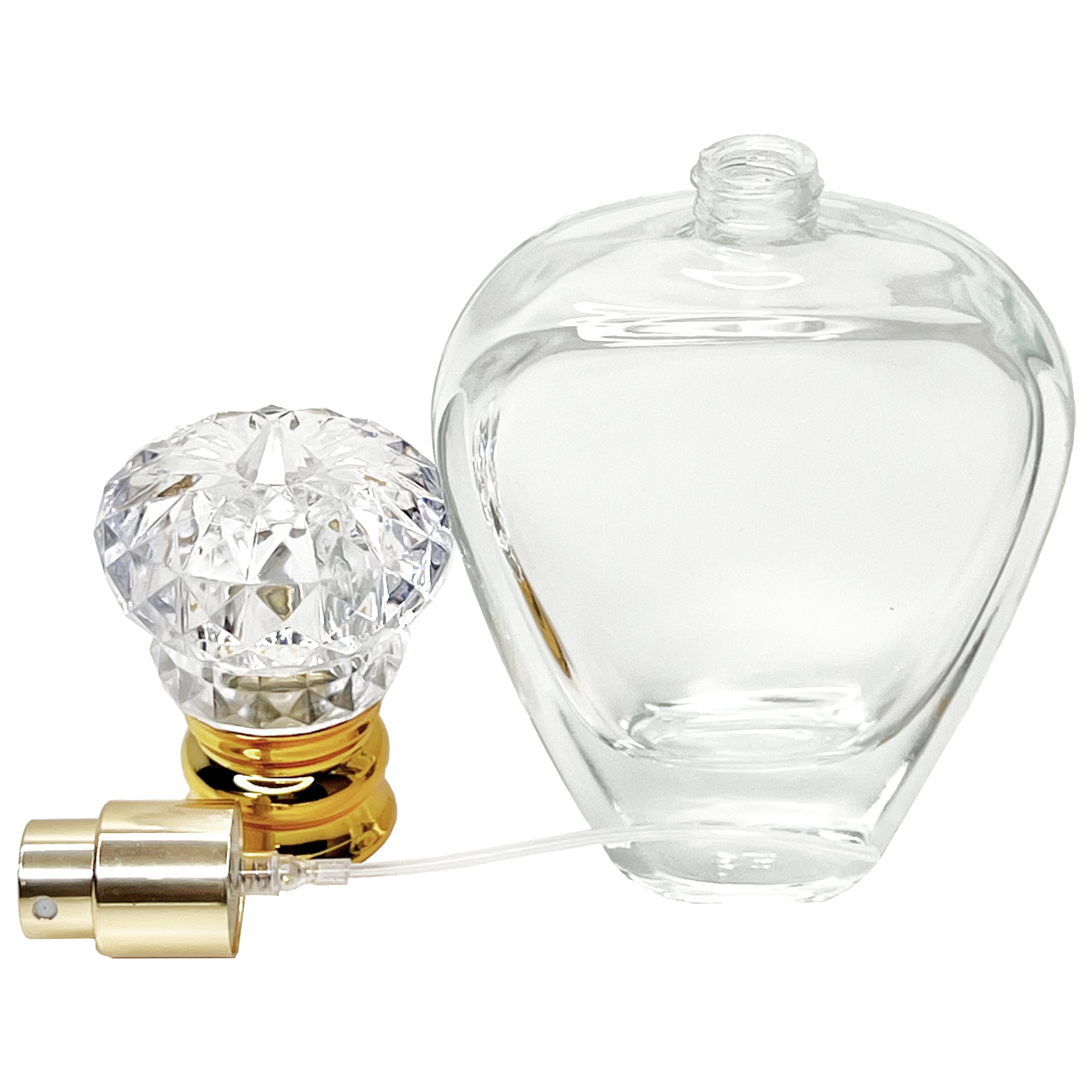 50ml 1.7oz heart shaped thick glass spray bottles