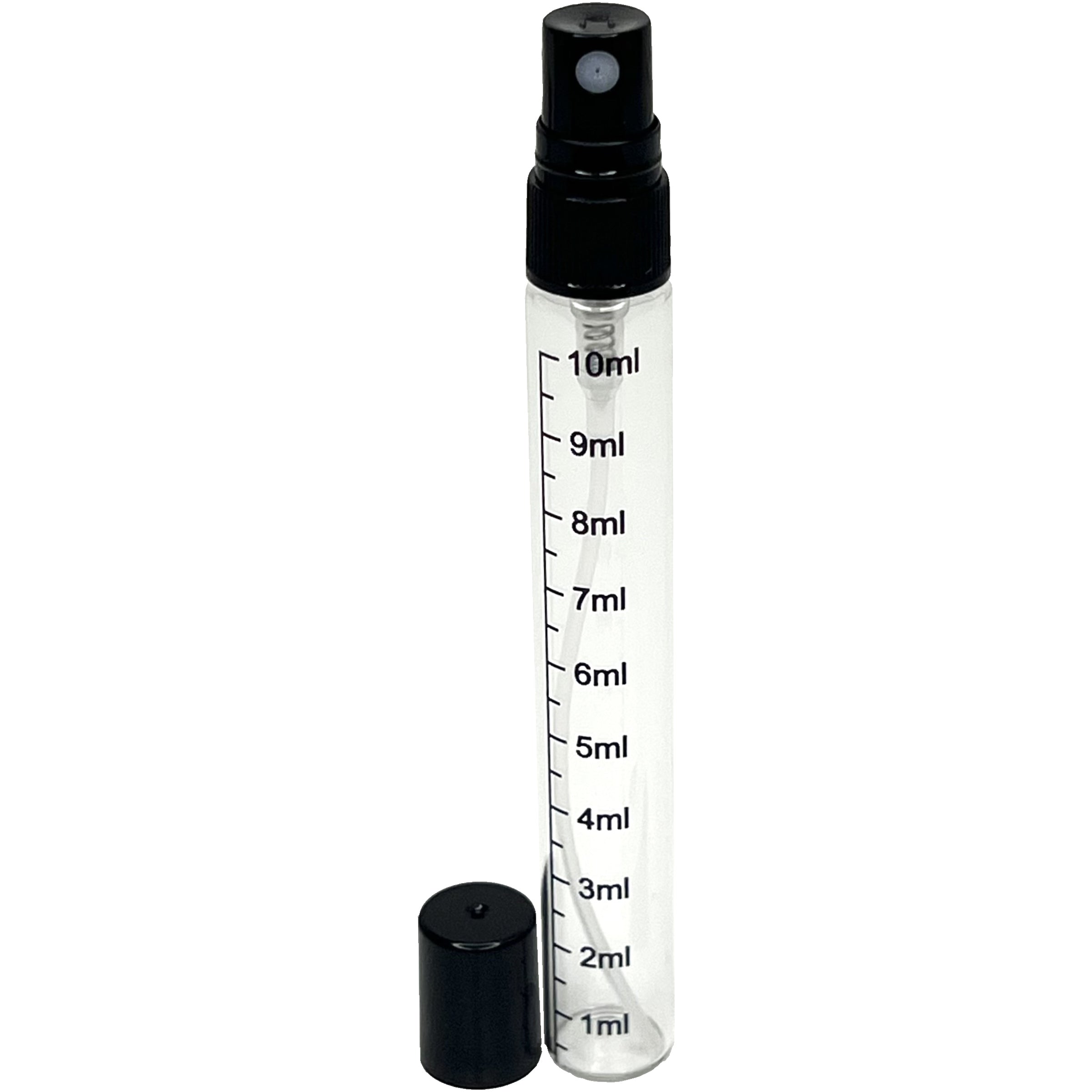 10ml 0.33oz clear graduated glass perfume spray bottles black sprayers