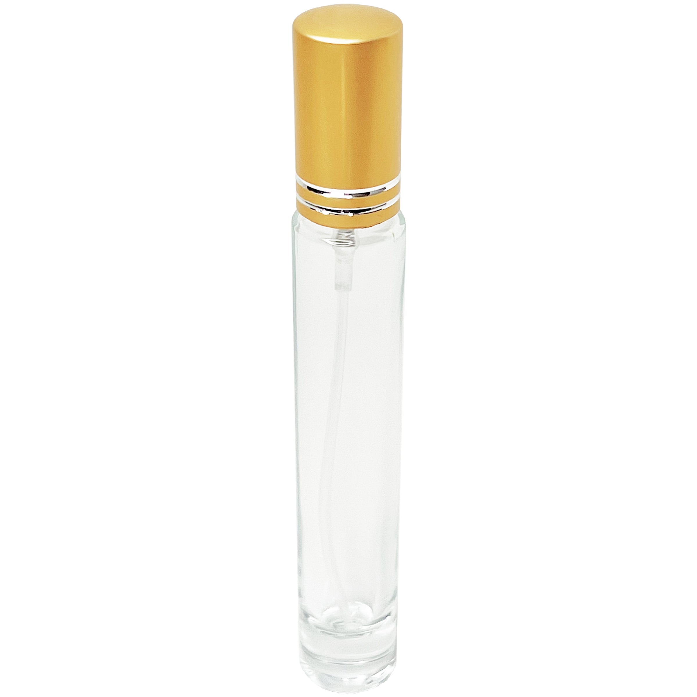 10ml 0.33oz Perfume Cylinder Thick Glass Spray Bottle Gold Atomizer