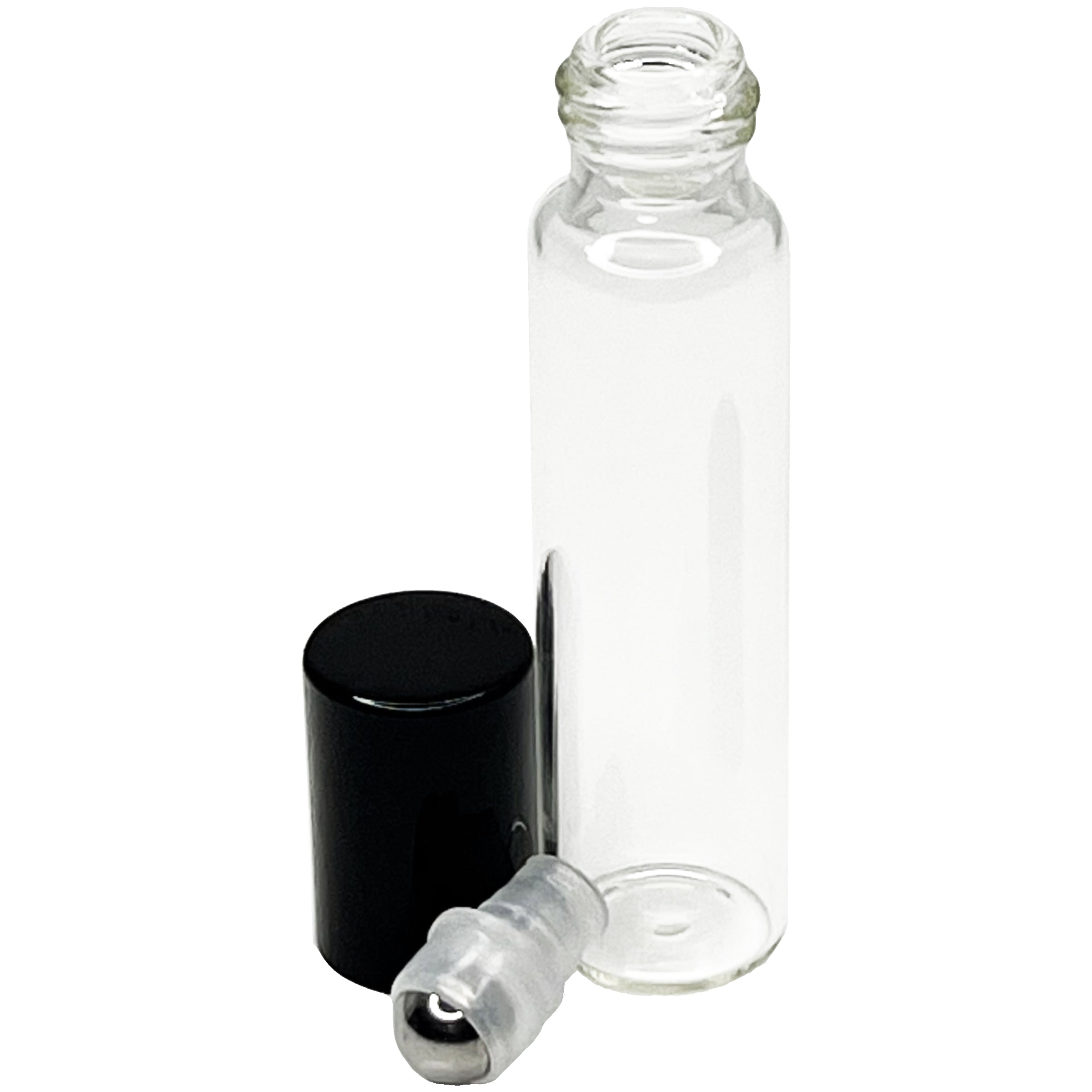 10ml 1/3 oz glass tube stainless steel roller bottles silver gold black