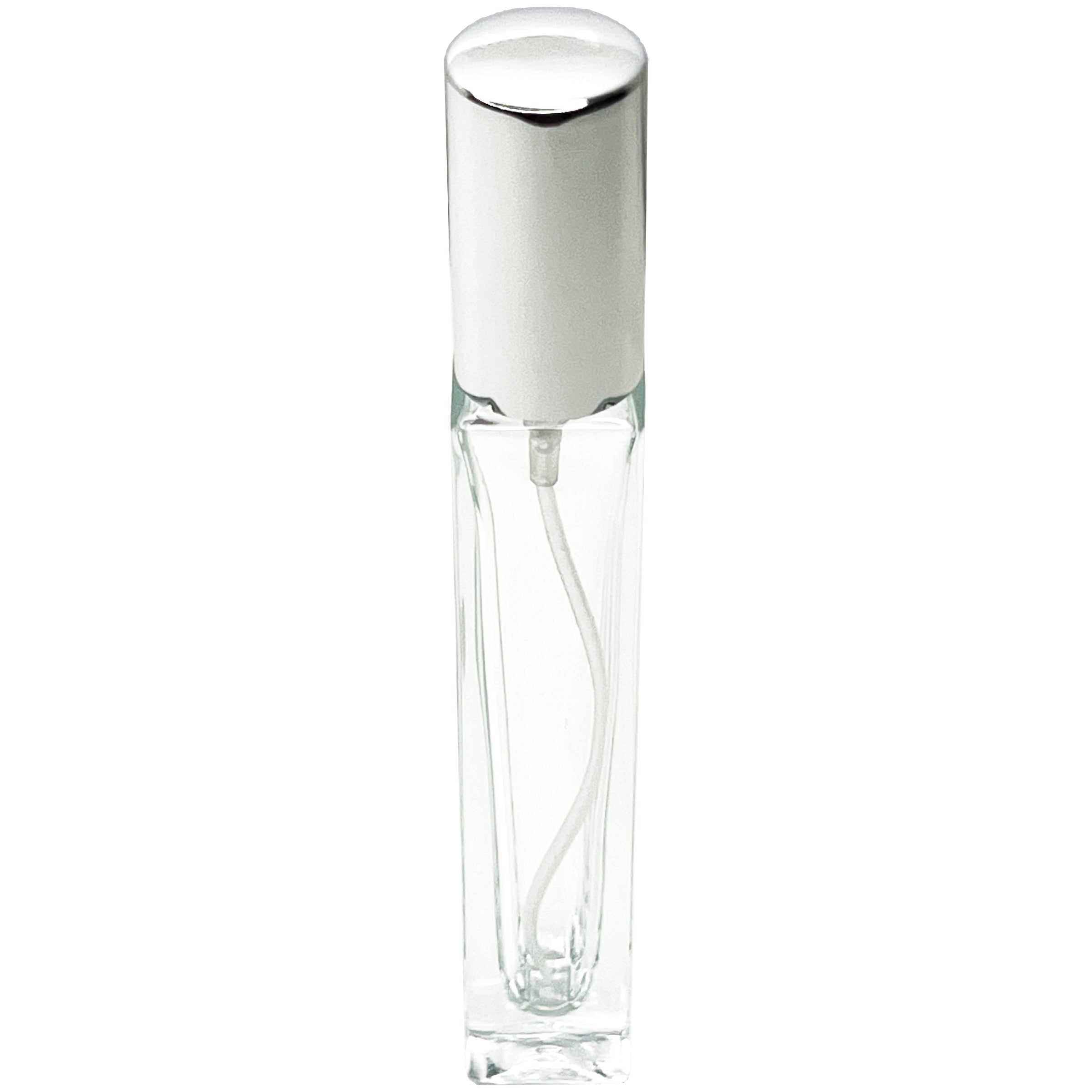 10ml 0.33oz Square Glass Spray Bottle Aluminum Atomizer