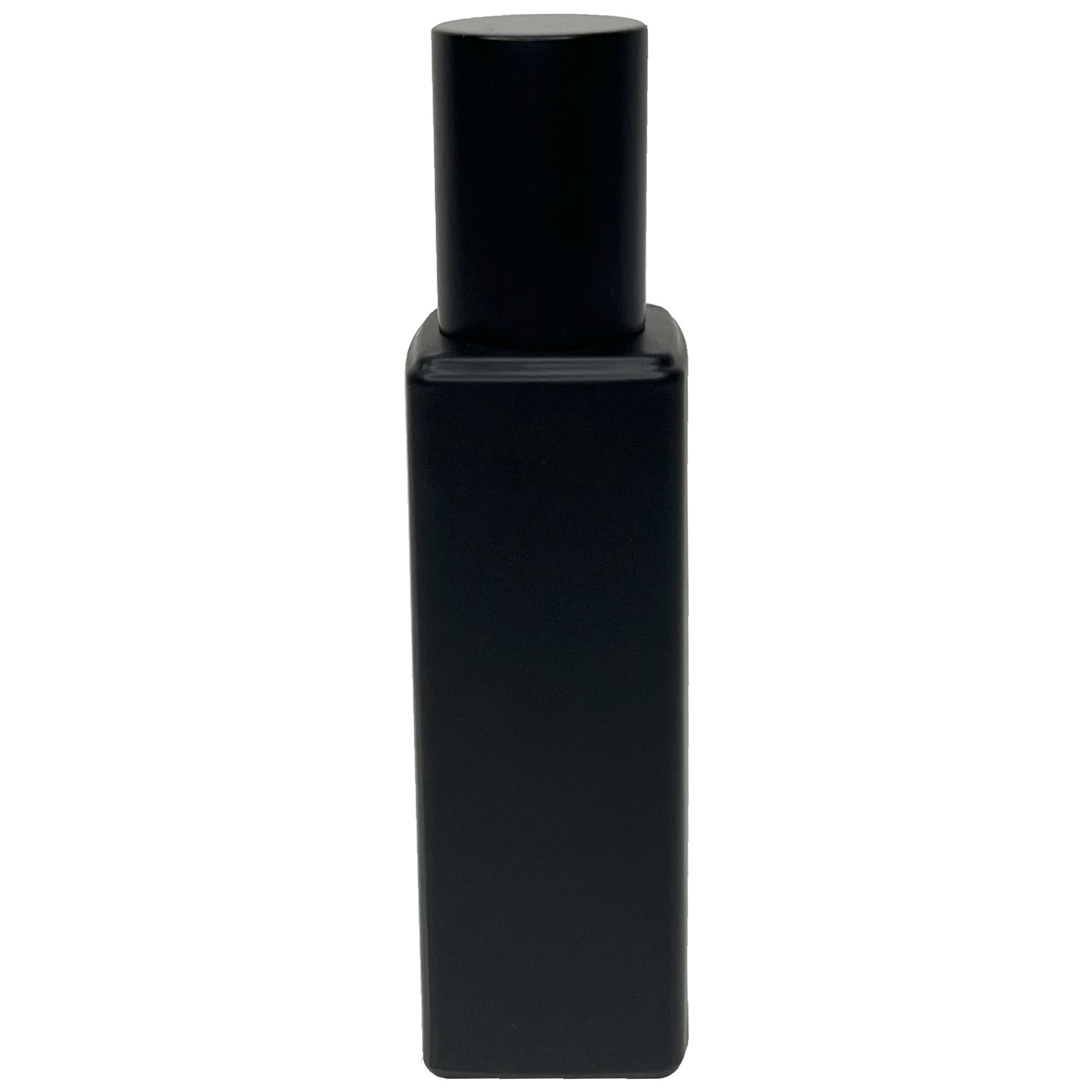 30ml 1oz all black matte thick glass tall square perfume spray bottles
