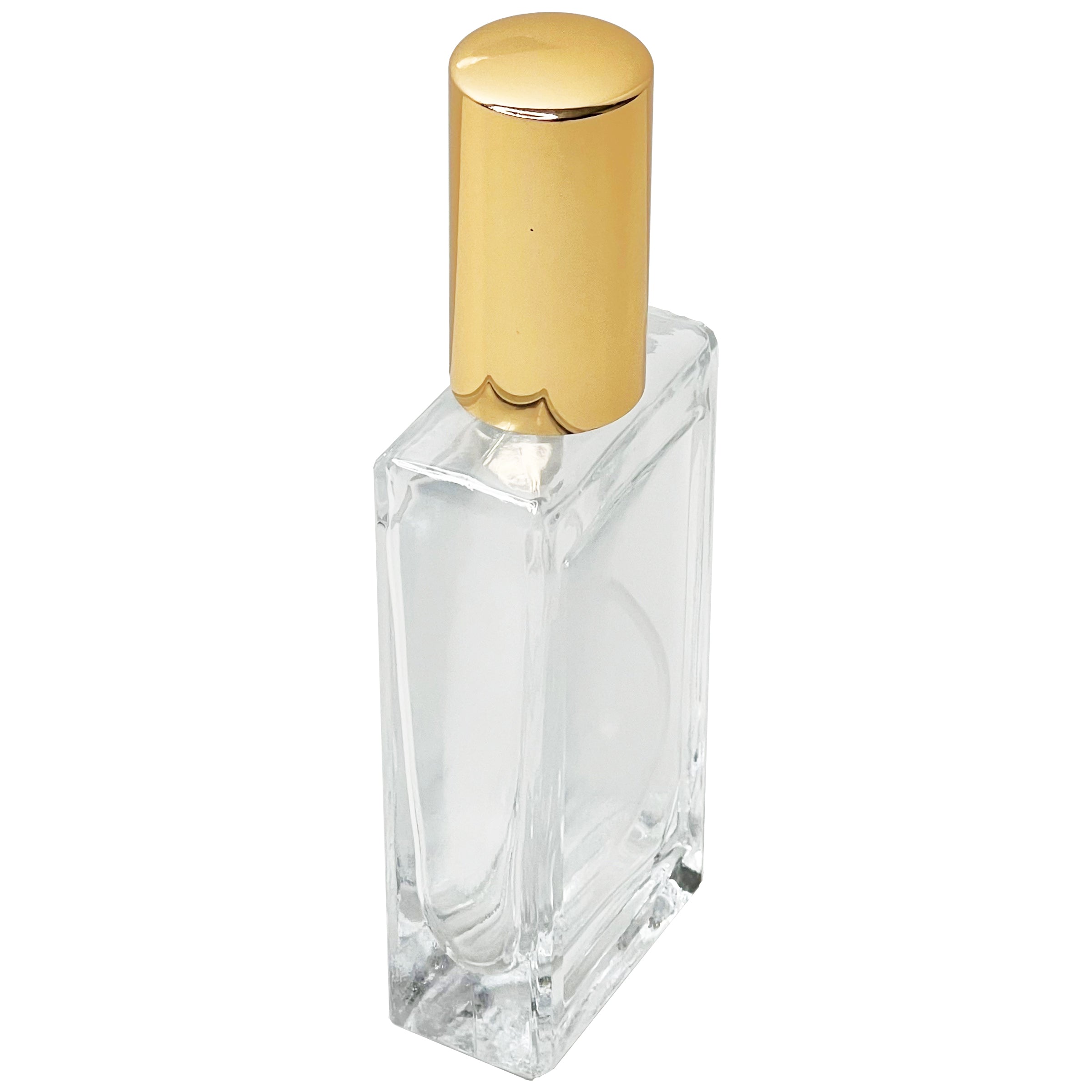 50ml 1.7oz thick glass rectangle perfume bottles 18mm gold sprayers