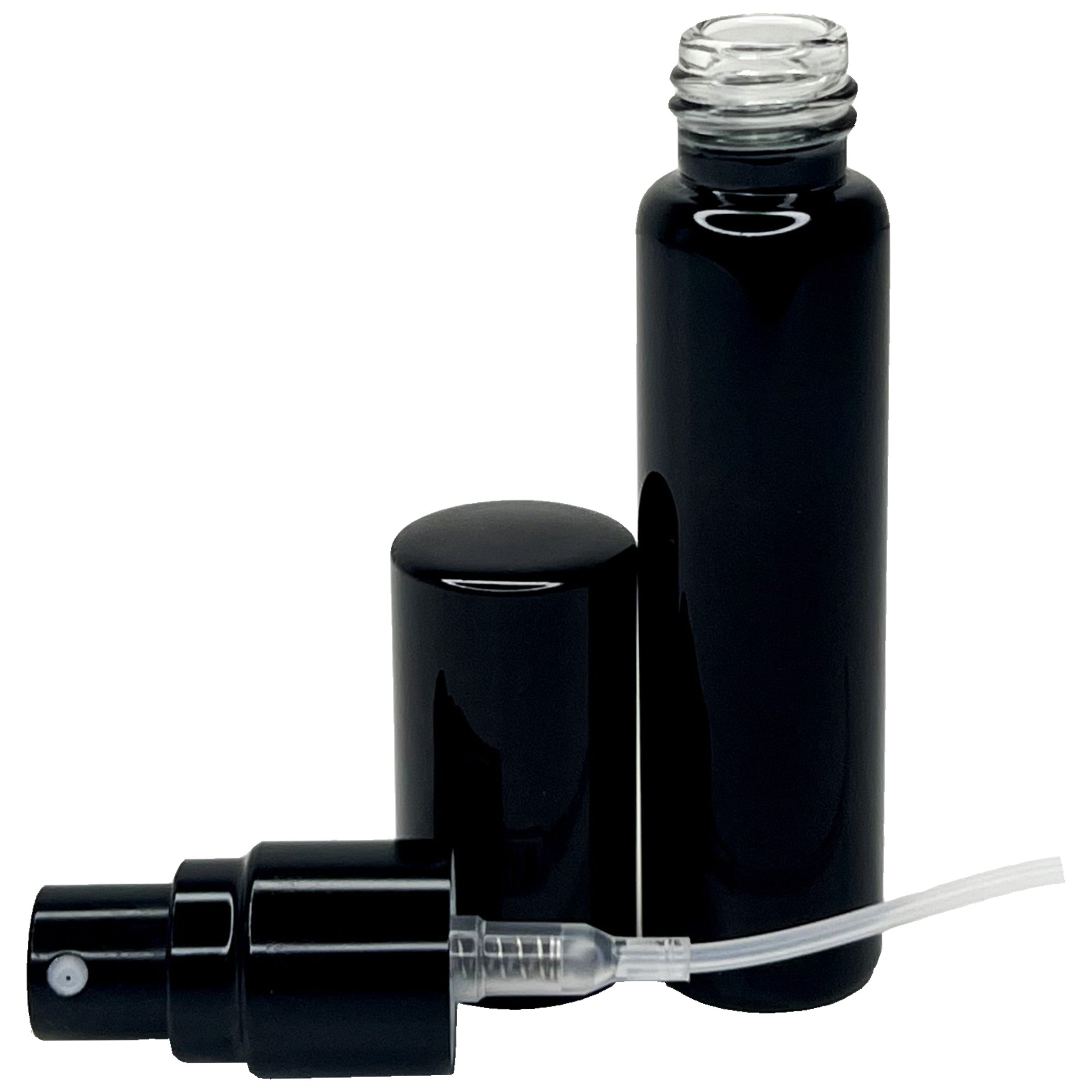 10ml 0.33oz all Black UV Electroplated Glass perfume Spray Bottles