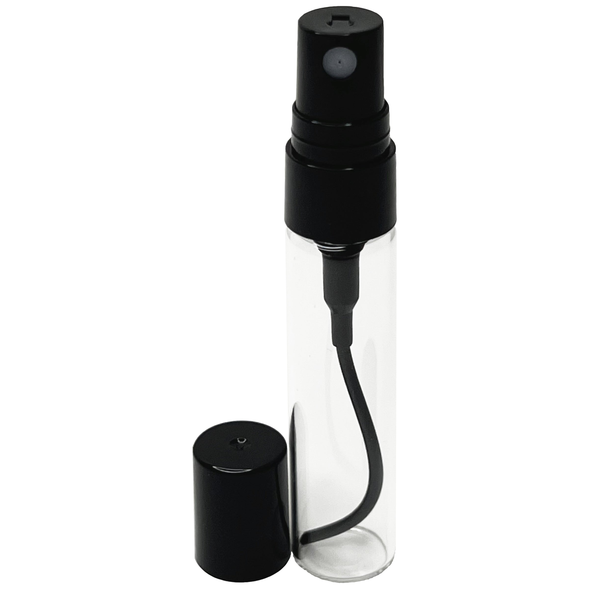 5ml 0.17oz mini glass bottles black tube sprayers for perfume oils