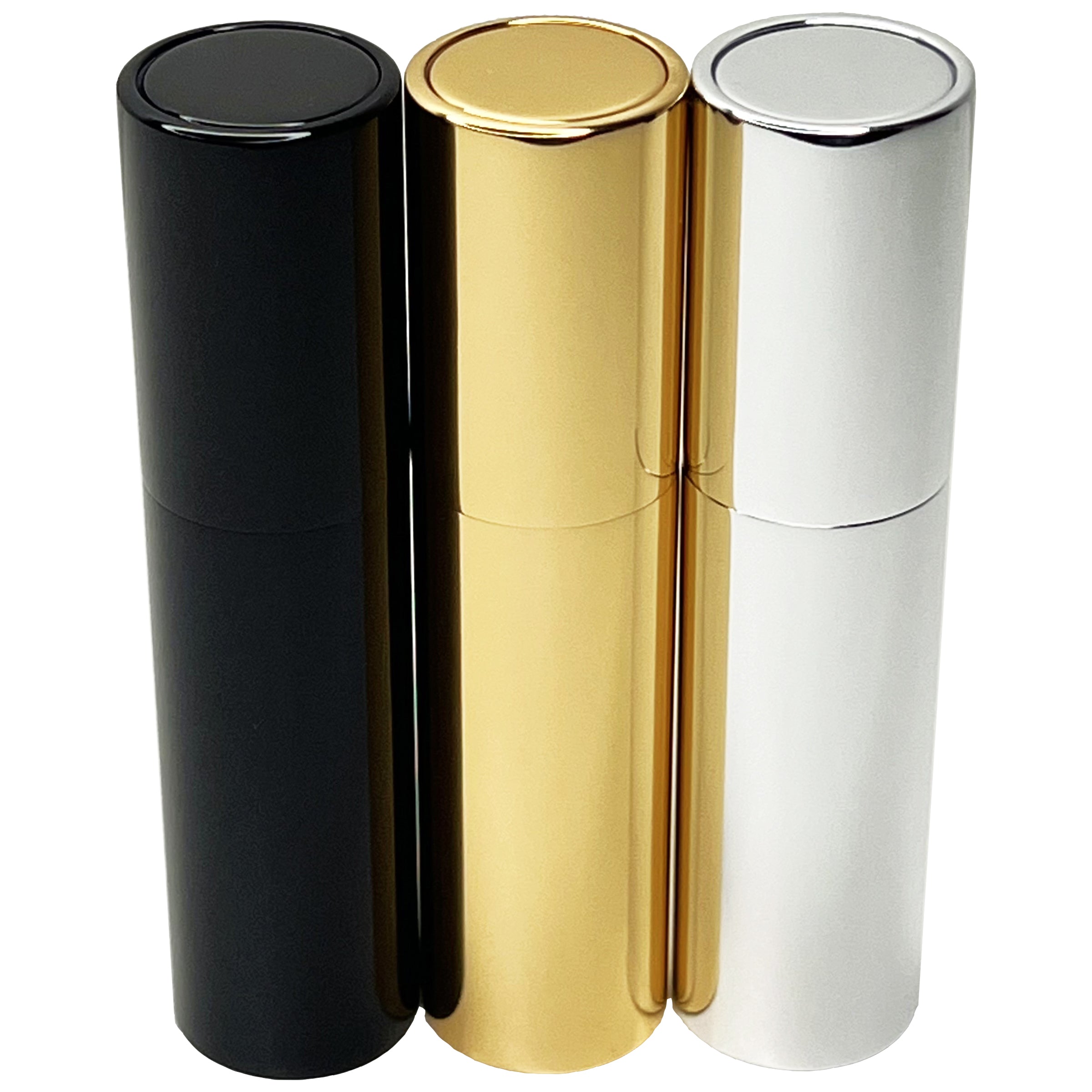 8ml UV electroplated twist aluminum glass spray bottles gold silver black