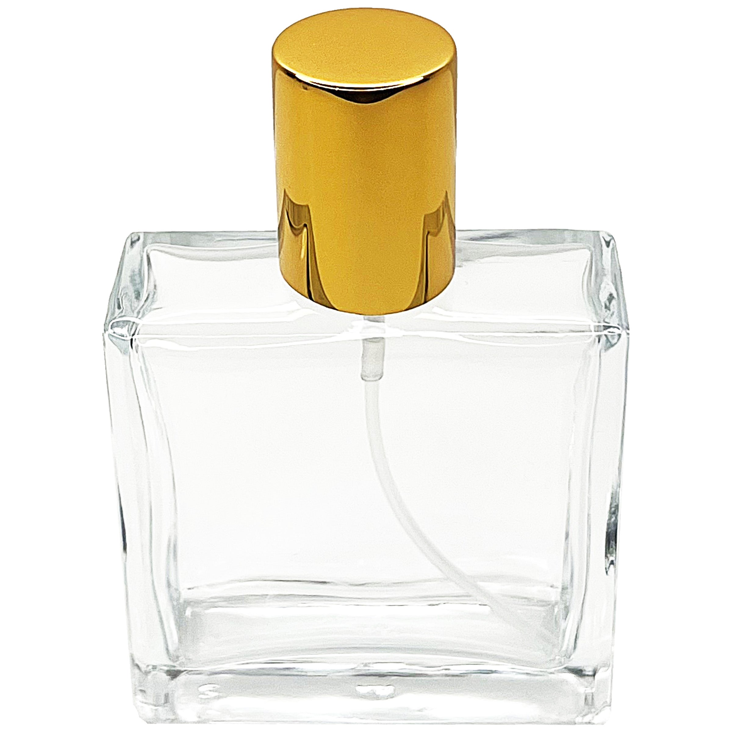 50ml 1.7oz square clear glass perfume spray bottles