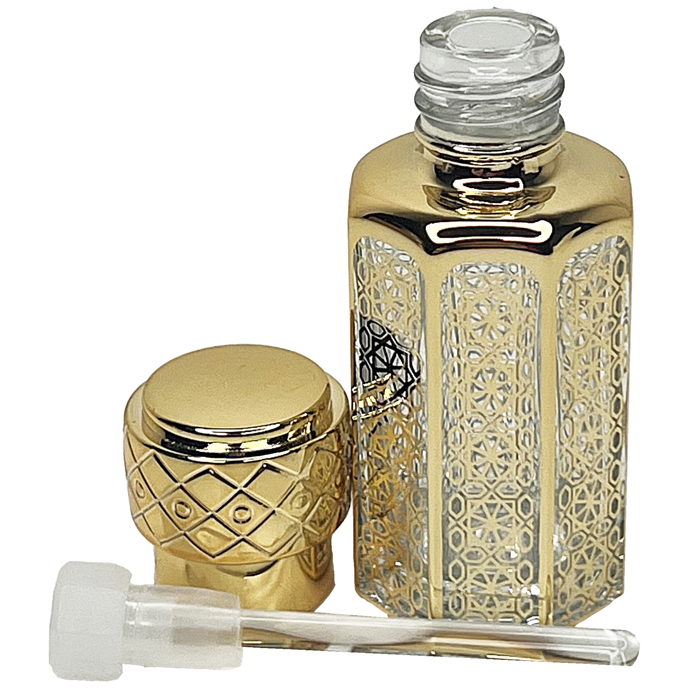 12ml attar glass dipstick essential oil oud thick UV Gold glass bottles