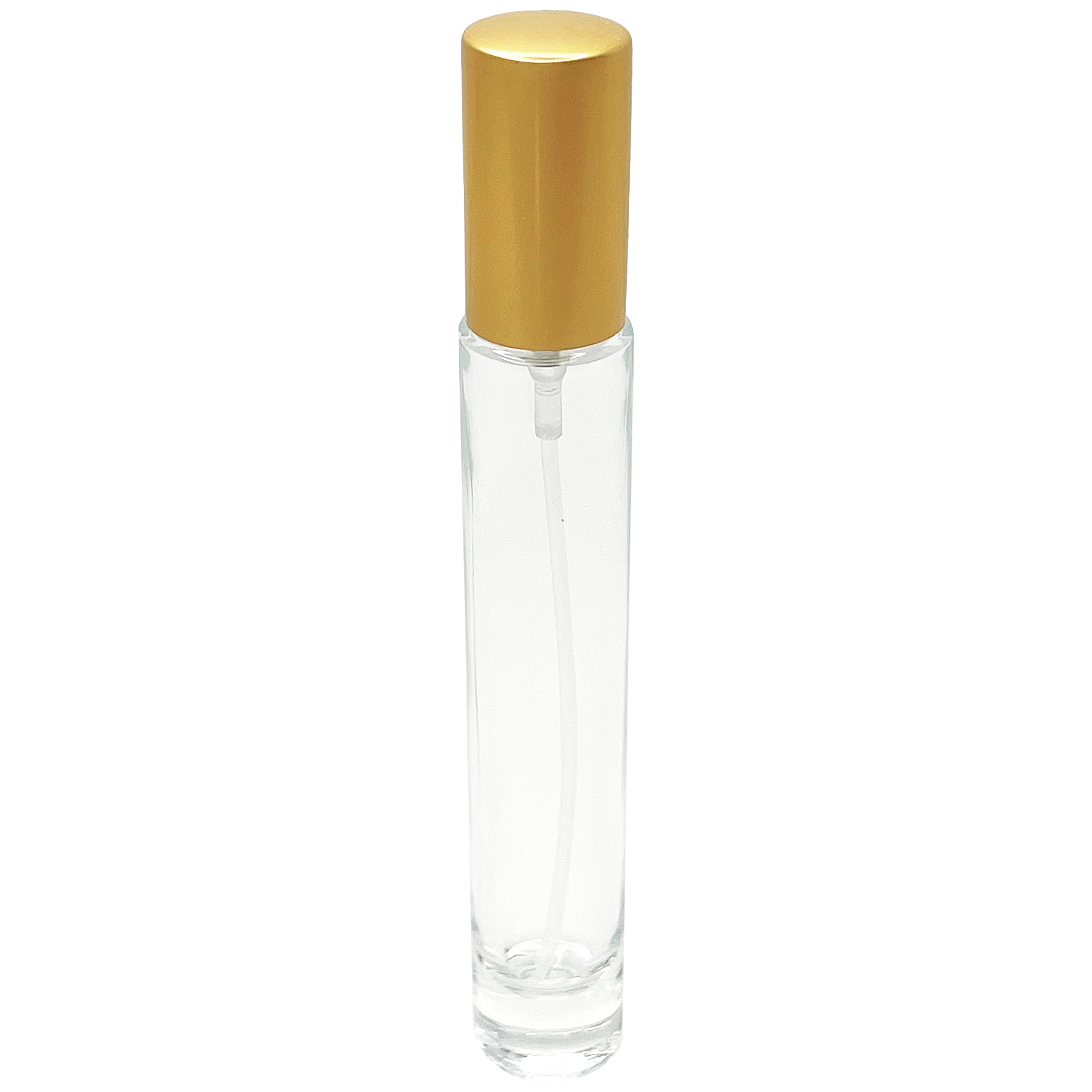 10ml 0.33oz Perfume Cylinder Thick Glass Spray Bottle Gold Atomizer