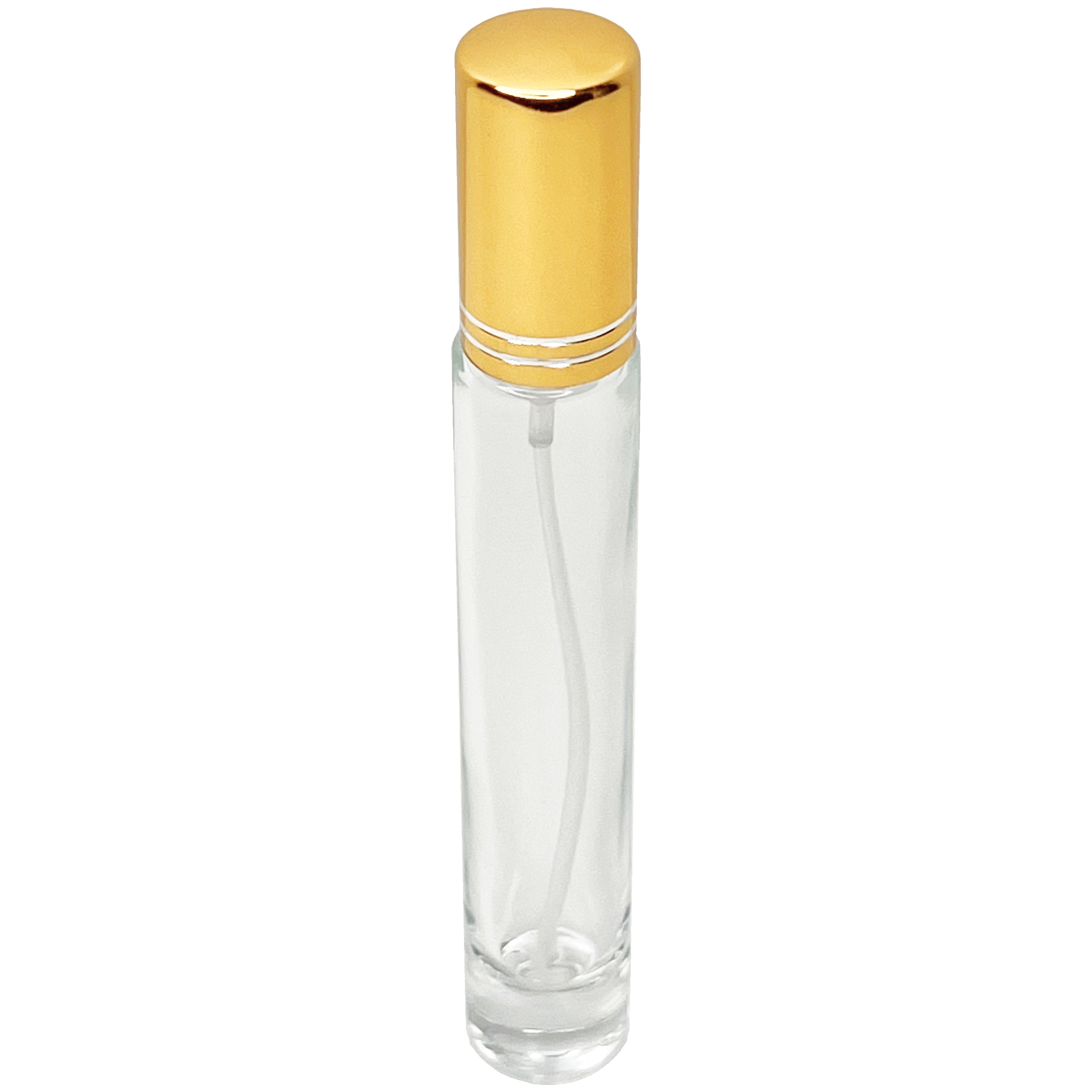 10ml 0.33oz Perfume Cylinder Thick Glass Spray Bottle Gold Atomizer