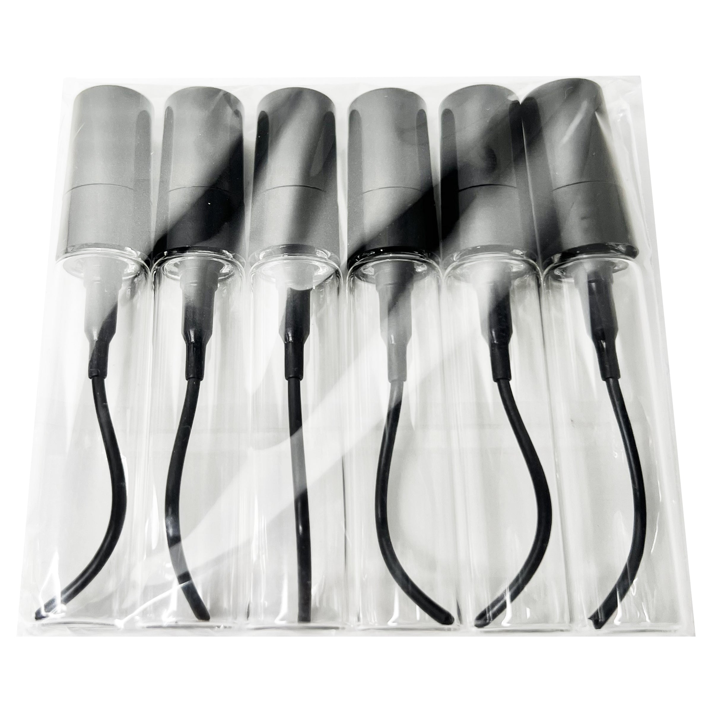 5ml 0.17oz mini glass bottles black tube sprayers for perfume oils