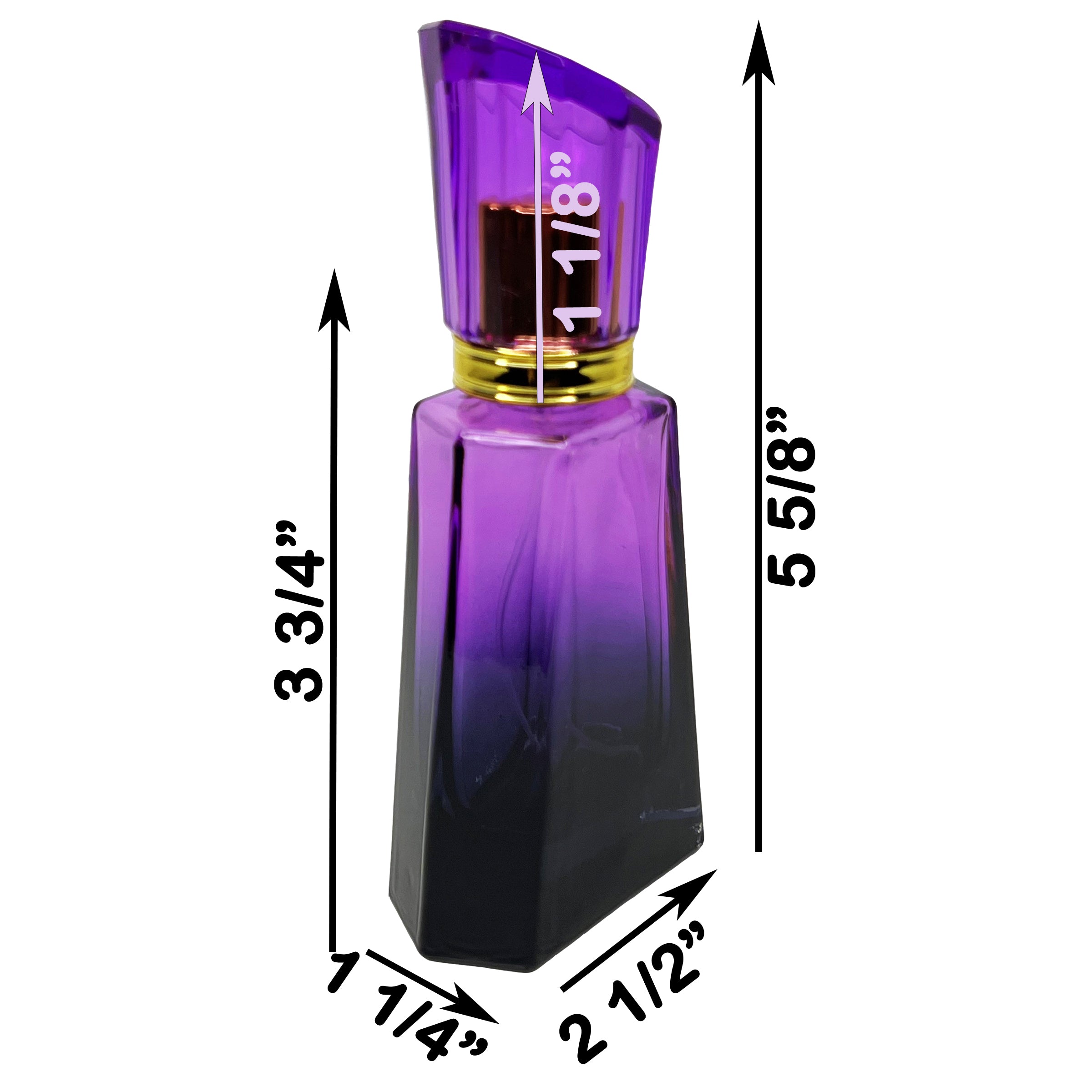 50ml 1.7oz 6 colors burj gradient black glass perfume bottles